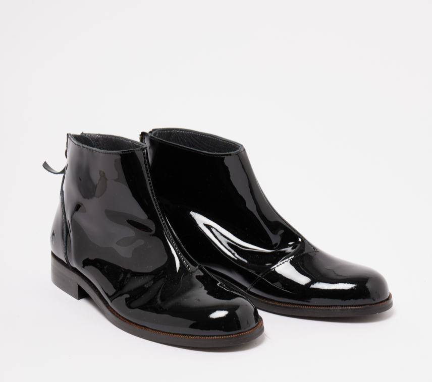 Bonpoint Black Patent Leather Baby Booties - Soft & Stylish First Walkers for Infants & Toddlers - Perfect for Special Occasions, Photos & Everyday Wear