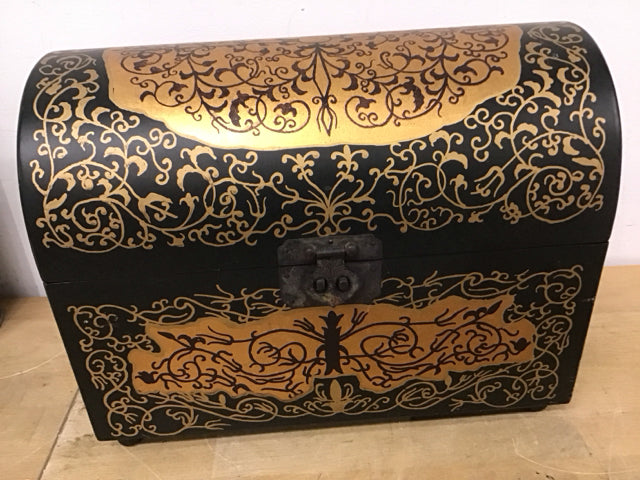 14x8 Inch Gold and Black Decorative Gift Box - Elegant Storage for Jewelry, Keepsakes & Home Decor Accessories