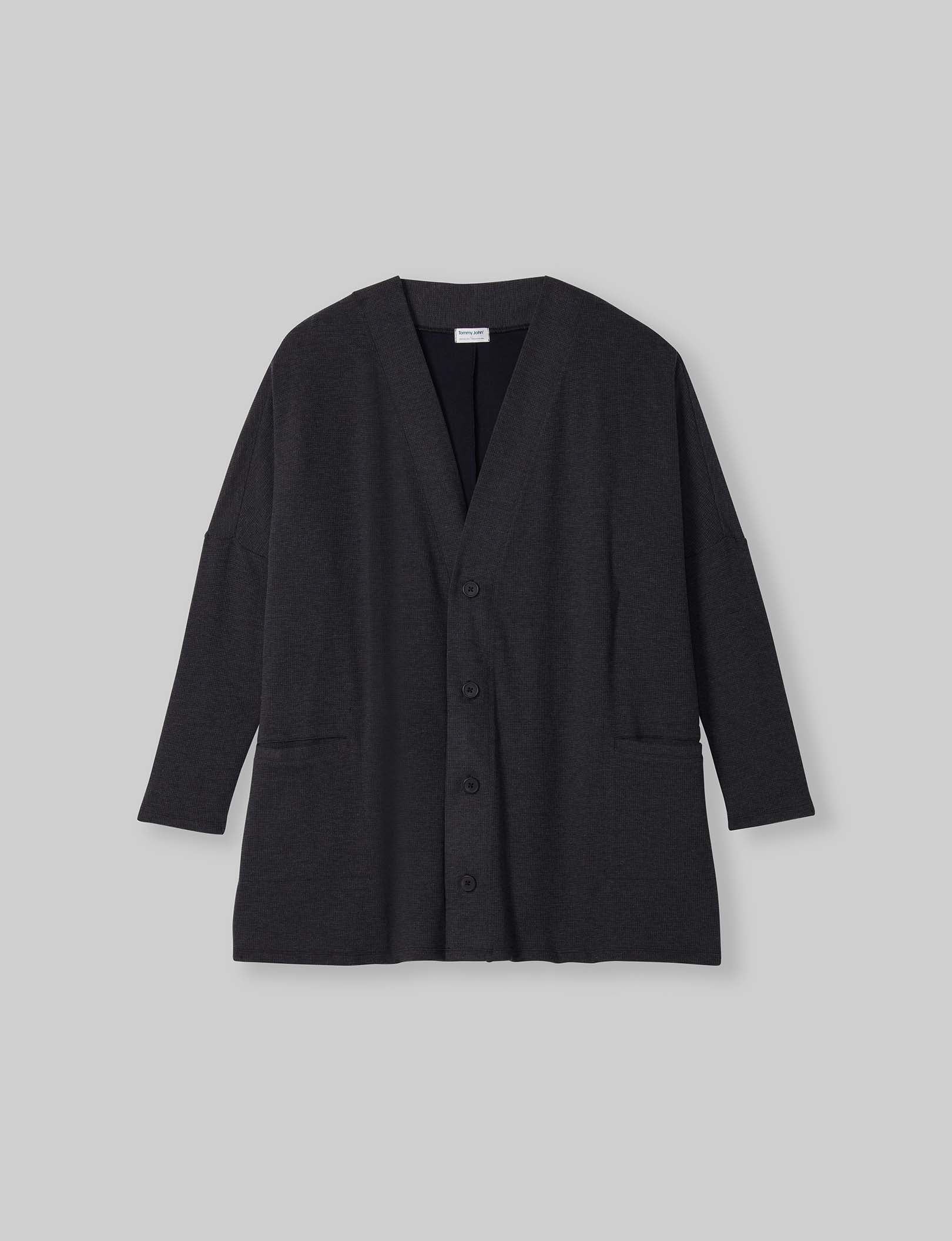 Women's Soft Zen Waffle Knit Cardigan Sweater - Cozy Long Sleeve Open Front Wrap for Fall & Winter - Perfect for Lounge, Office & Coffee Dates