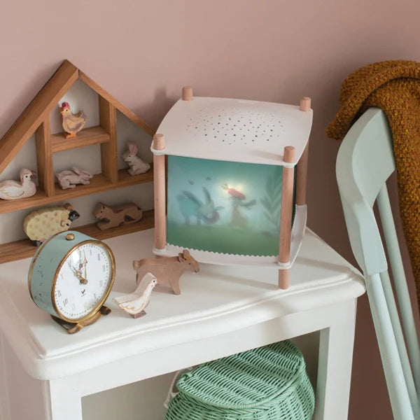 Three Little Rabbits Magic Lantern - LED Night Light for Kids' Bedroom, Nursery Decor & Storytime | Perfect for Bedtime, Baby Showers & Children's Room Ambience