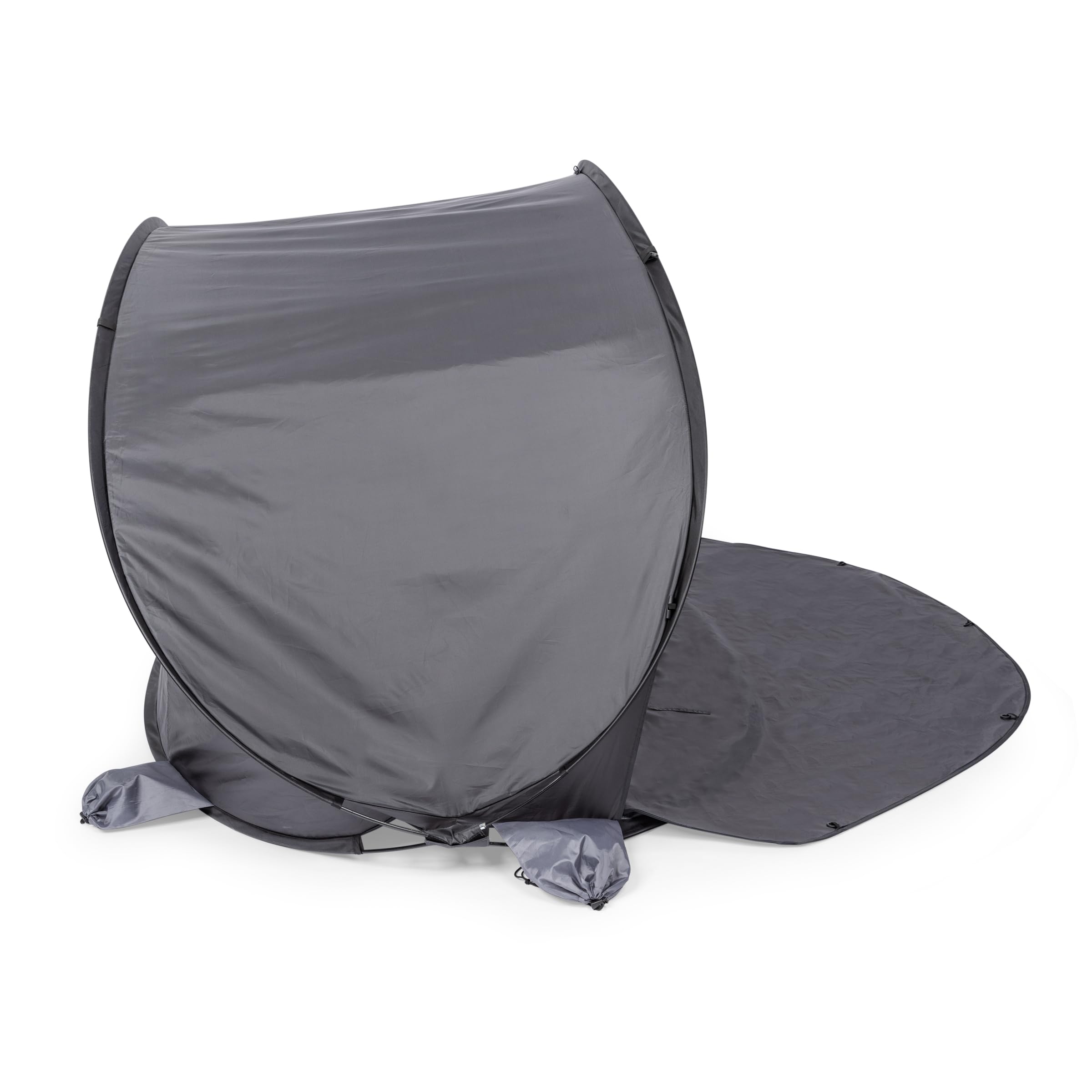 ONIVA by Picnic Time - Manta Portable Pop Up Beach Tent - Lightweight Sun Shelter for Outdoor, Camping & Travel - Gray with Black Accents - Perfect for Beach Days, Picnics & Backyard Relaxation