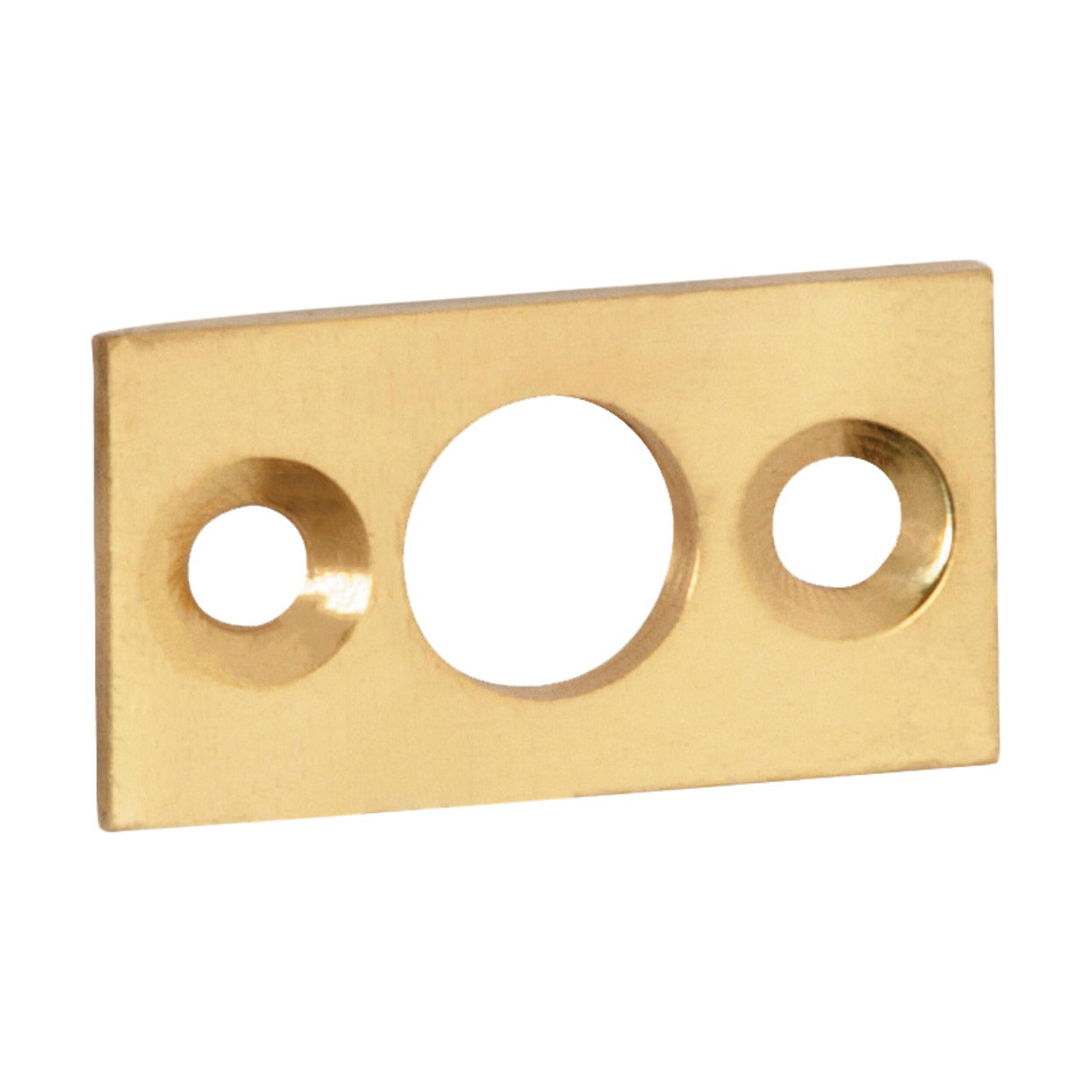 1419 Plate Keeper Polished Brass - 25mm x 13mm with 7.5mm Bolt - Cabinet Hardware, Furniture Fasteners for DIY Projects & Home Repair