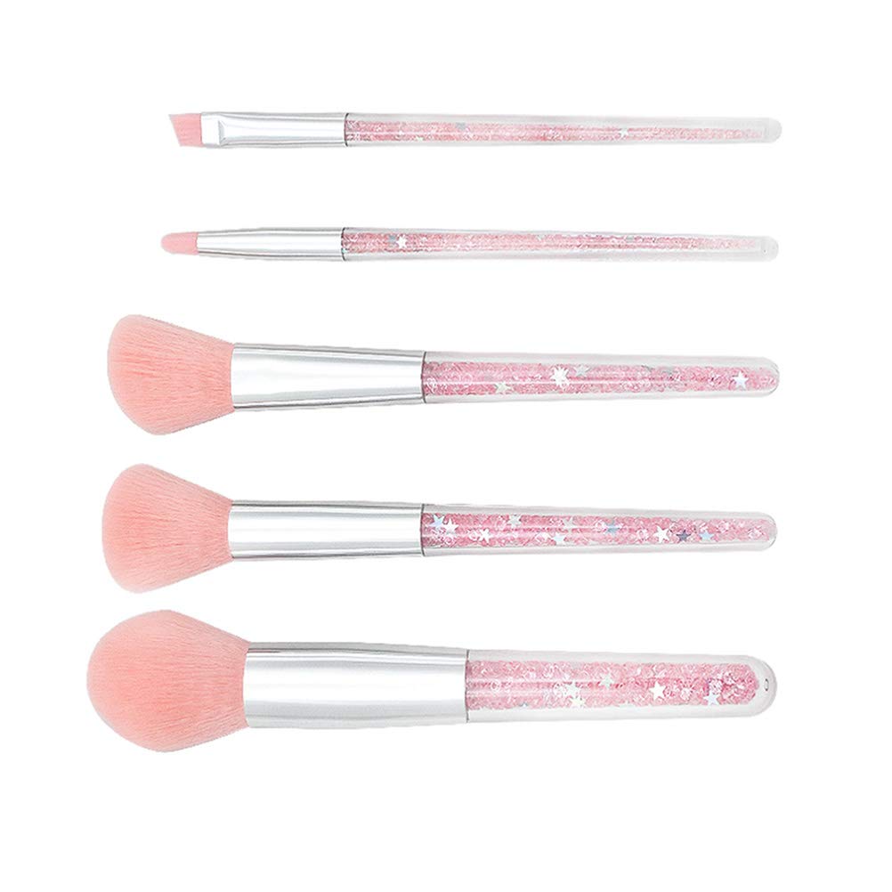 EXCLUZO 5-Piece Makeup Brush Set - Foundation Brush, Powder Brush, Eyebrow Brush - Professional Cosmetic Brushes for Women & Girls | Perfect for Daily Makeup, Contouring & Beauty Routines