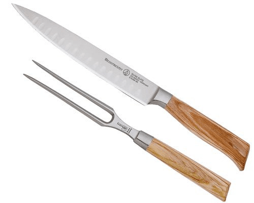 Oliva Elite 2-Piece Carving Set - Premium Stainless Steel Knife & Fork for Roast Beef, Turkey & Ham - Perfect for Holiday Dinners & Family Gatherings