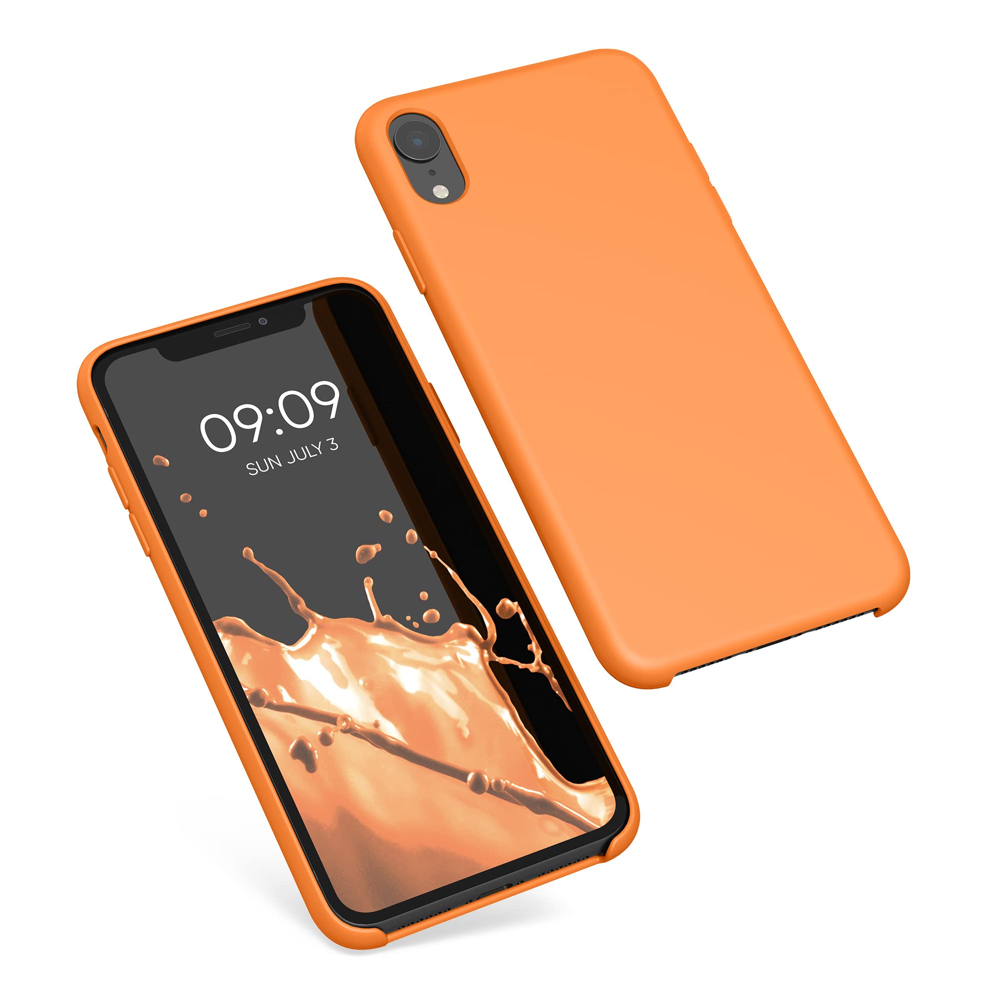 kwmobile TPU Silicone Case for Apple iPhone XR - Soft Protective Phone Cover in Fruity Orange Color | Perfect for Everyday Use, Work & Travel