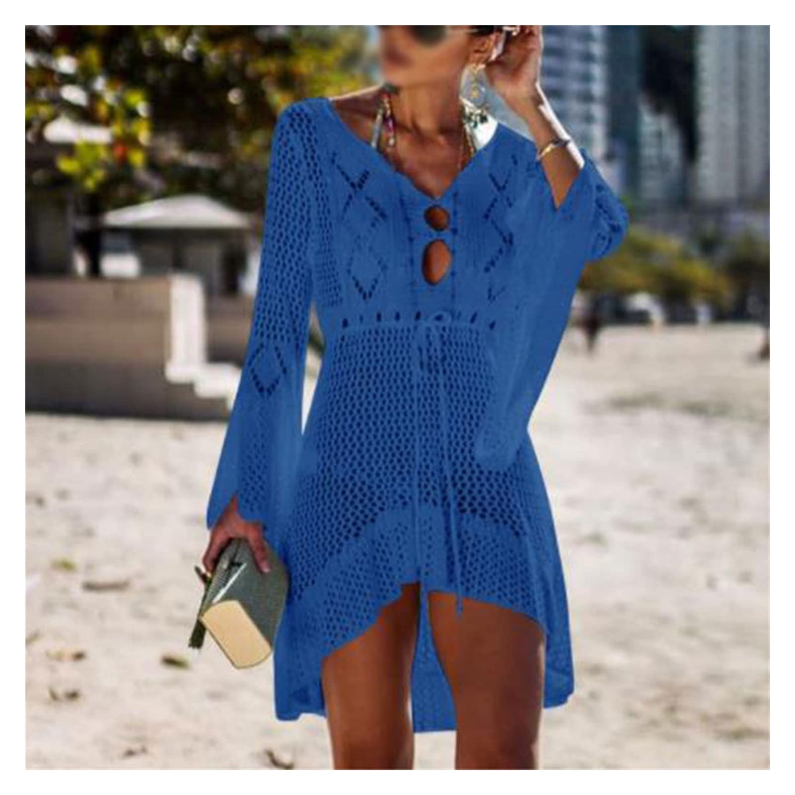 Women's Bikini Cover Up - Summer Beach Swimsuit Cover-up Hollow Knit Mesh Dress Tunic for Pool, Vacation & Resort Wear (Color: A, Size: One Size) - Perfect for Beach Parties, Tropical Getaways & Poolside Lounging