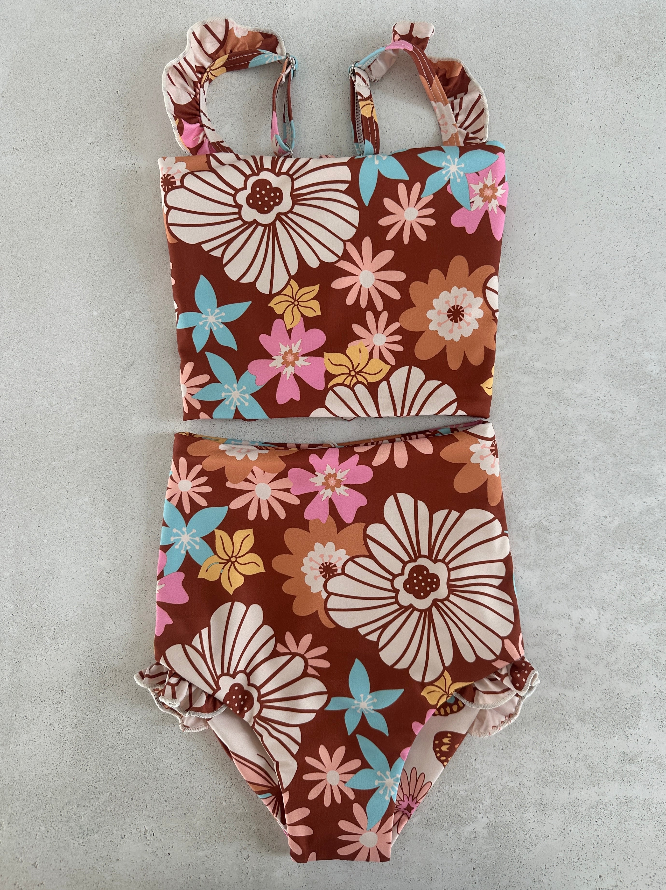 Baby Skylee Reversible Tankini Swimsuit for Girls - 2-in-1 Swimwear Set with Matching Bottoms - UPF 50+ Sun Protection - Perfect for Pool, Beach & Summer Vacation - $28