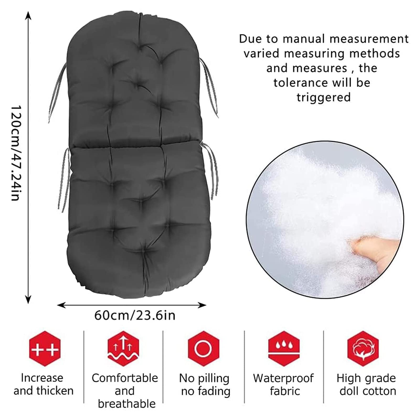 Premium Swivel Rocker Cushion - Thickened Outdoor Rocking Chair Pad for Garden, Hammock & Papasan Chairs - Comfortable Beige Seat Cushion for Patio, Porch & Relaxation