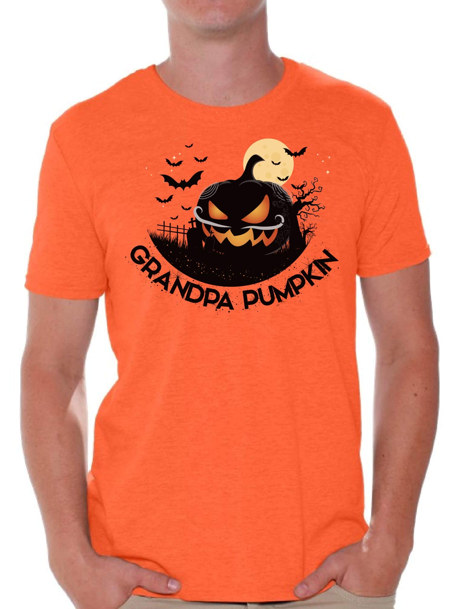 Halloween Pumpkin Grandpa T-Shirt for Men - Funny Halloween Costume Shirt - Perfect for Halloween Parties & Trick or Treating