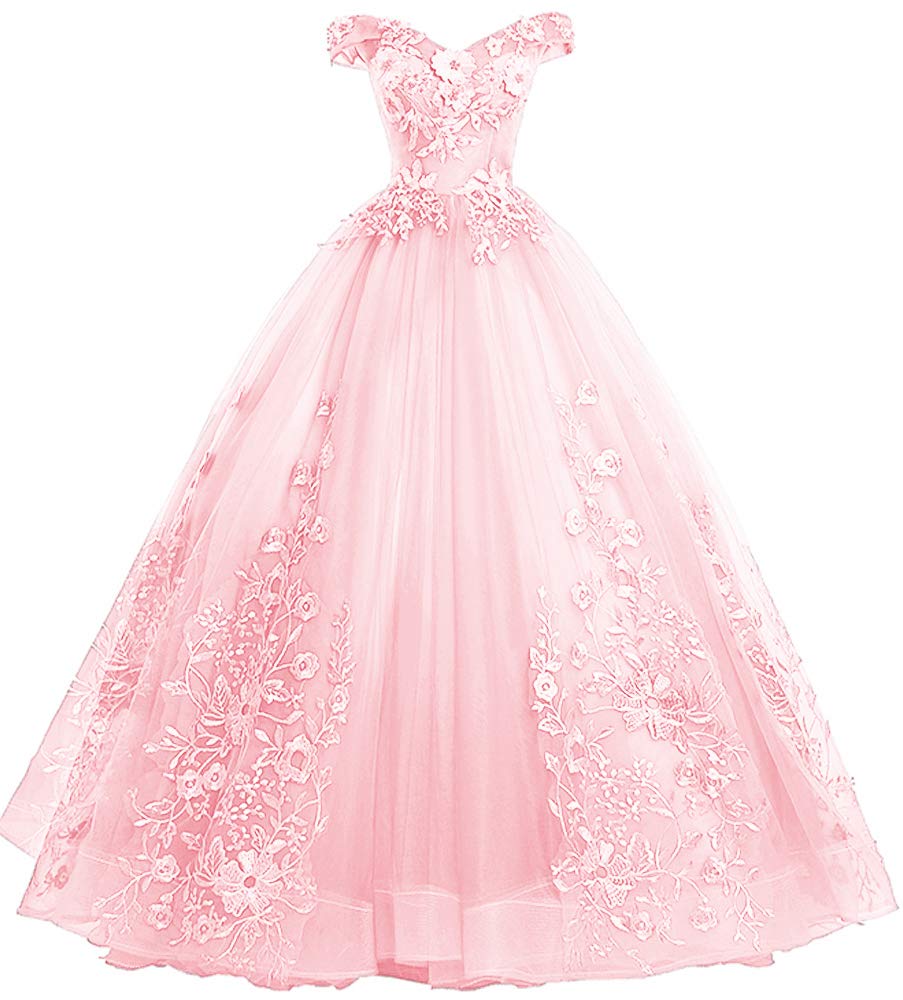 EileenDor Women's Quinceanera Dresses - Elegant Off Shoulder Ball Gown with Lace Appliques & Pearl Embellishments for Sweet 16, Prom, Wedding & Special Occasions