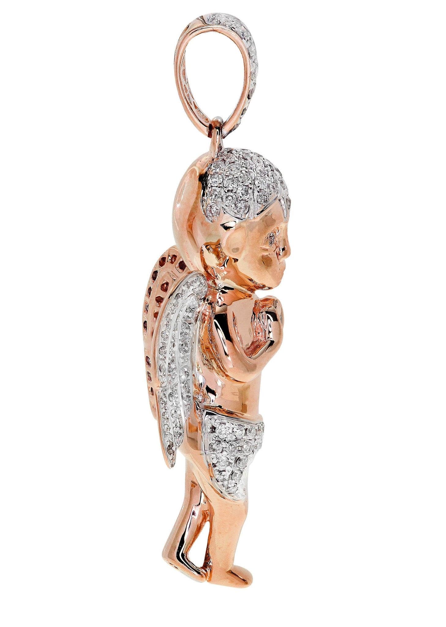 Diamond Angel Pendant Necklace - 10.28 Grams Solid 925 Sterling Silver - 1.27 Carats Genuine Diamond - Perfect Gift for Women, Birthday, Anniversary & Special Occasions