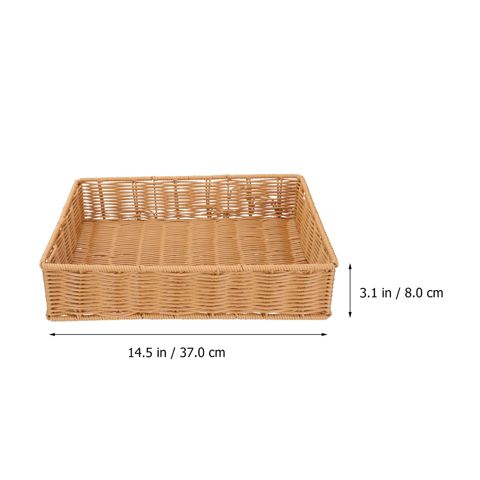 Tomaibaby Rattan Serving Tray - Rectangular Woven Wicker Basket for Fruits, Bread & Vegetables | Kitchen Countertop Organizer & Picnic Serving Dish | Perfect for Home Decor, Dining Table Centerpiece & Outdoor Gatherings