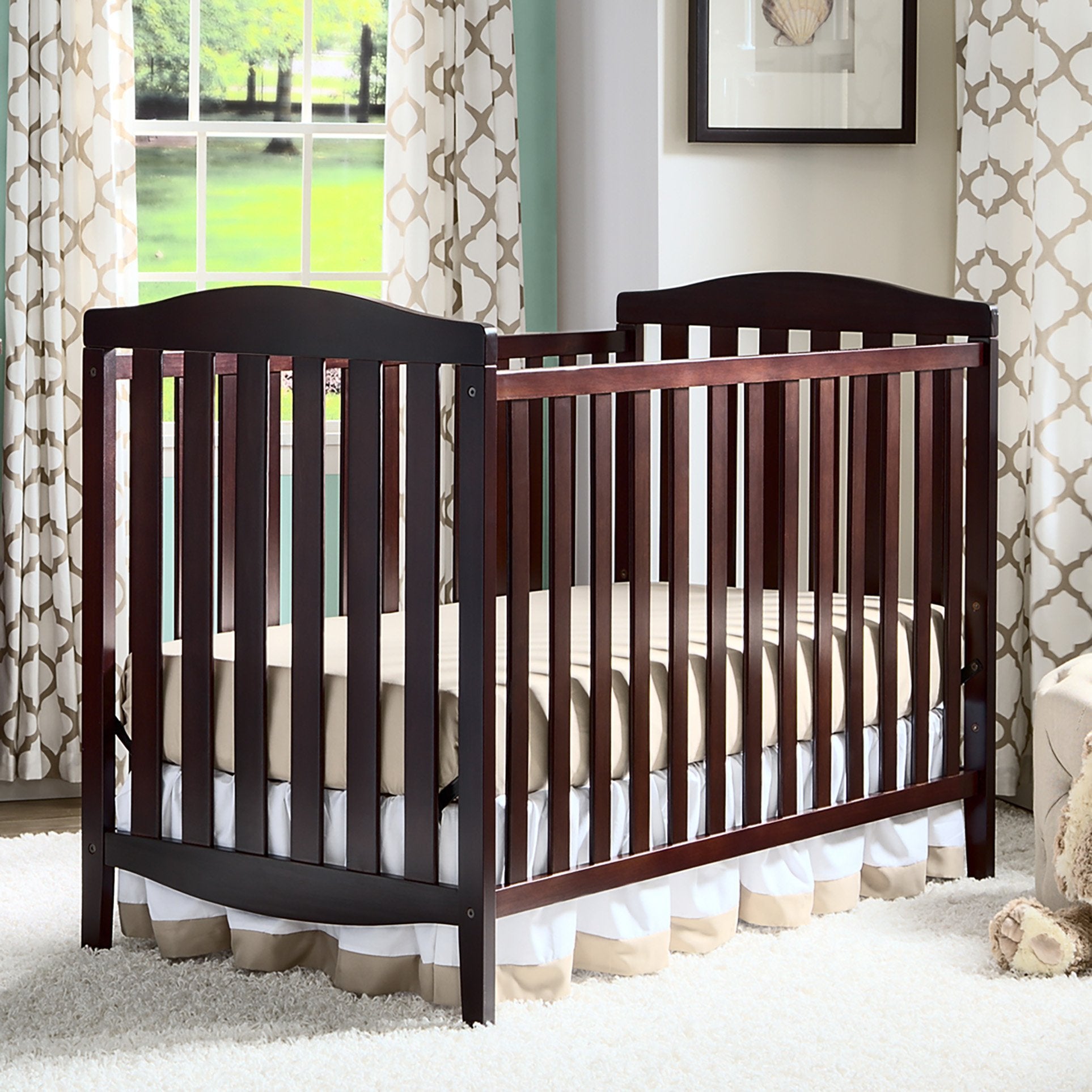Capri 3-in-1 Convertible Baby Crib - Toddler Bed & Daybed - Safe Nursery Furniture for Newborns to Kids | Perfect for Small Spaces & Modern Nurseries