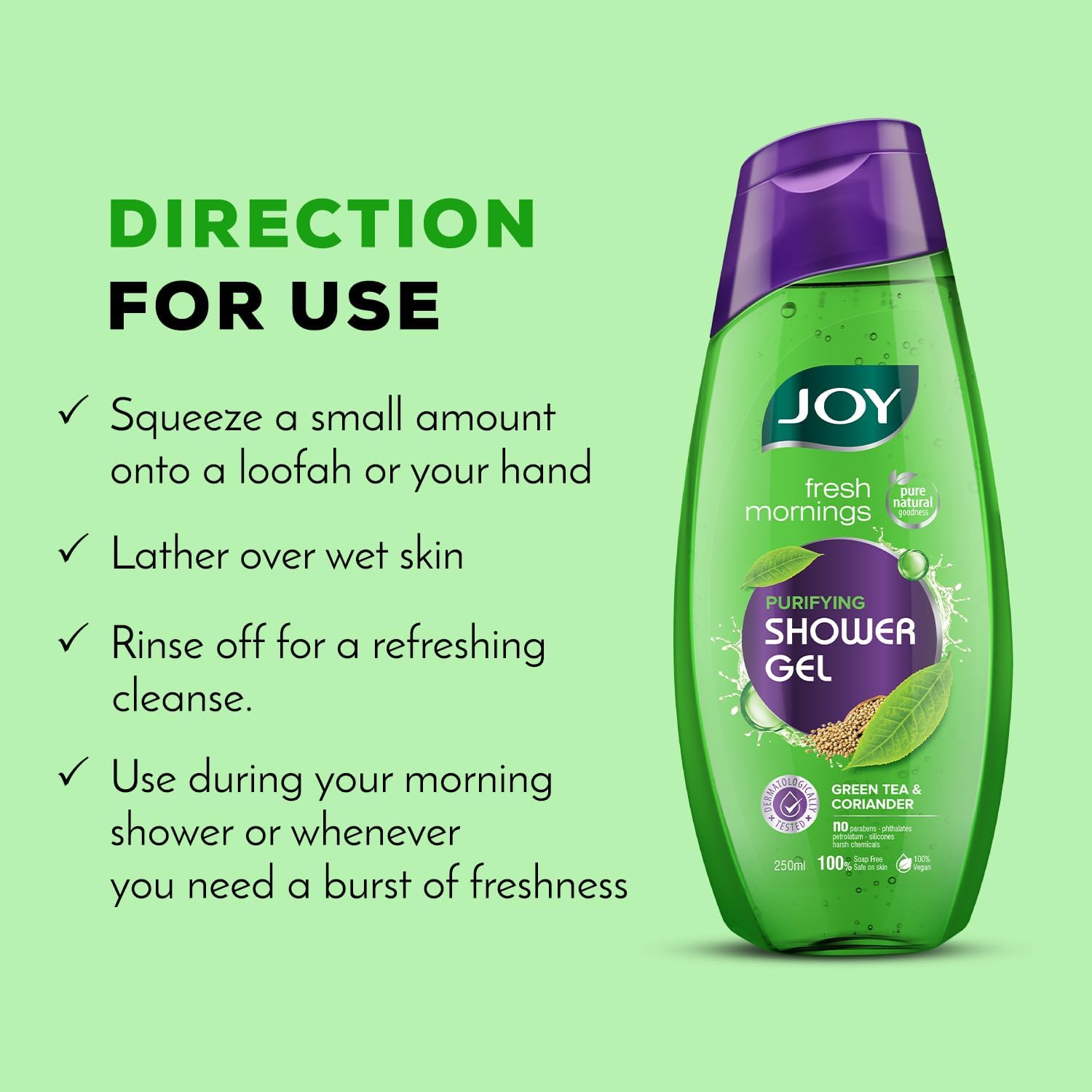 Fresh Mornings Purifying Shower Gel & Body Wash - 8.45 Fl Oz (250ml) | Hydrating & Refreshing Cleanser for Men & Women | Perfect for Daily Use & Gym Recovery
