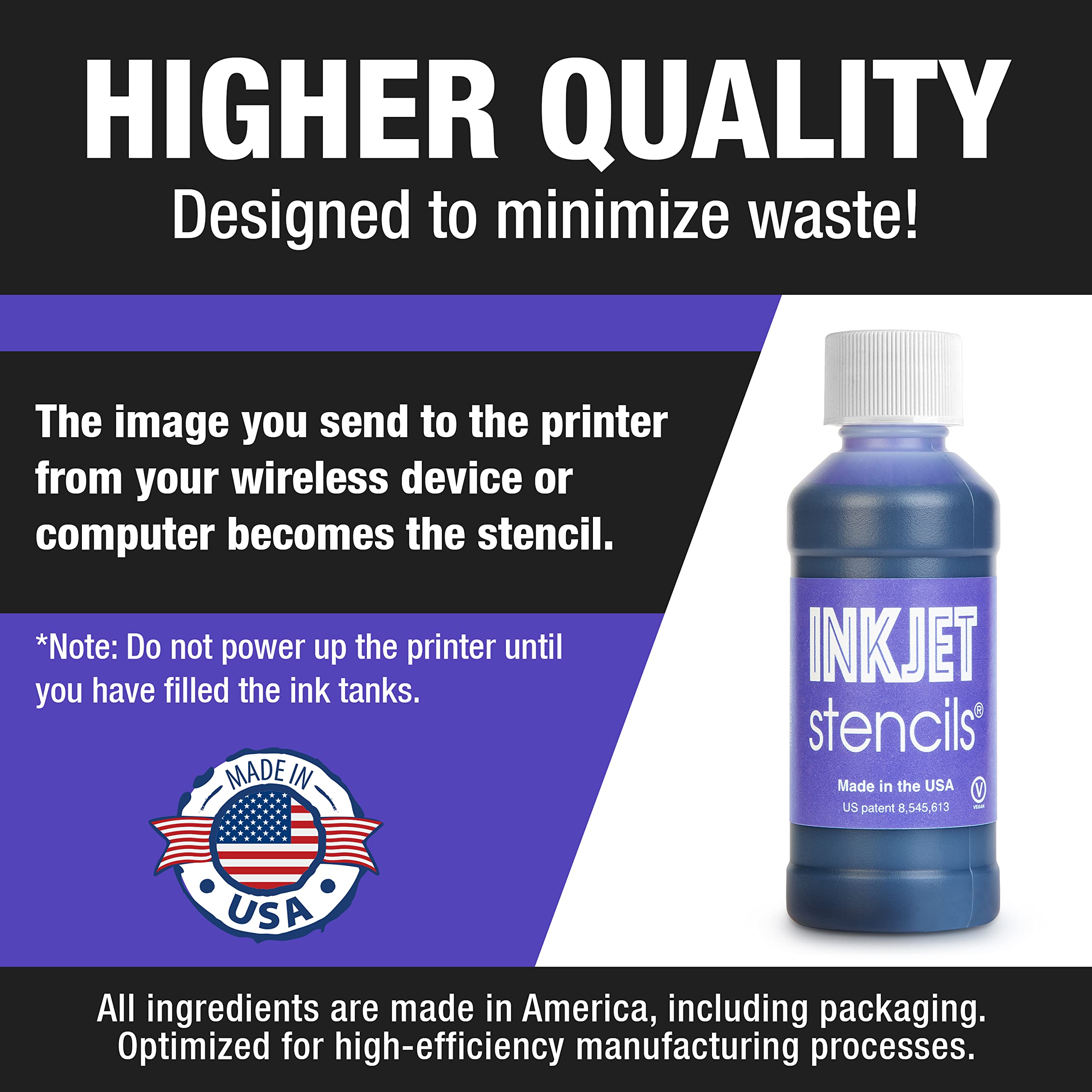 Refill Stencil Ink for Stencils Printer - Violet 4oz Bottle | Compatible with Most Stencil Printers | Perfect for DIY Crafts, Fabric Printing & Sign Making
