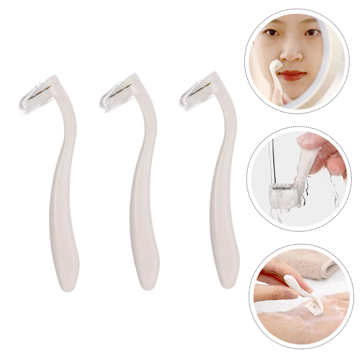 POPETPOP 6-Pack Women's Electric Shaver & Hair Trimmer - Rechargeable Bikini, Armpit, Body Hair Remover for Smooth Skin - White ABS (Perfect for Travel, Gym & Home Use)