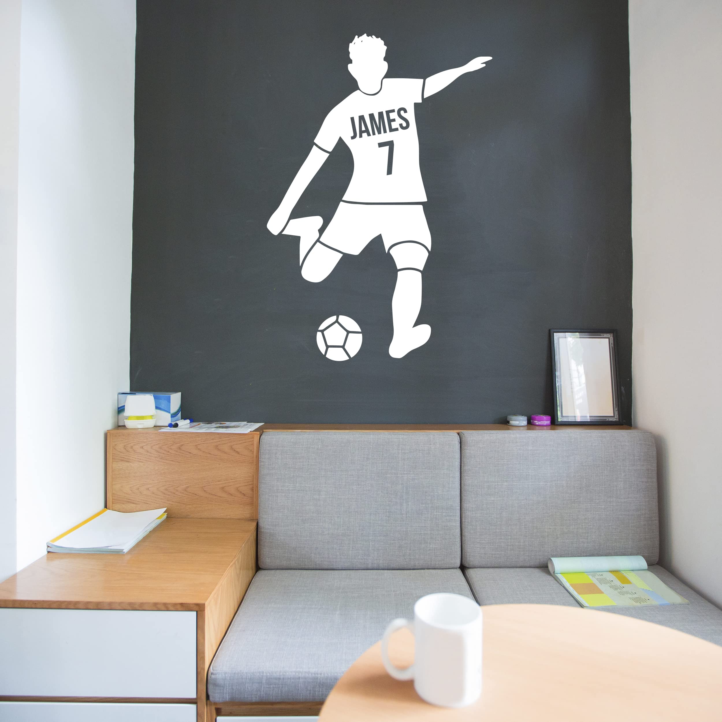 Personalized Soccer Wall Decal for Football Fans - Durable Sports Room Decor with Custom Name - Perfect for Boys Bedroom, Game Room & Soccer Themed Nursery