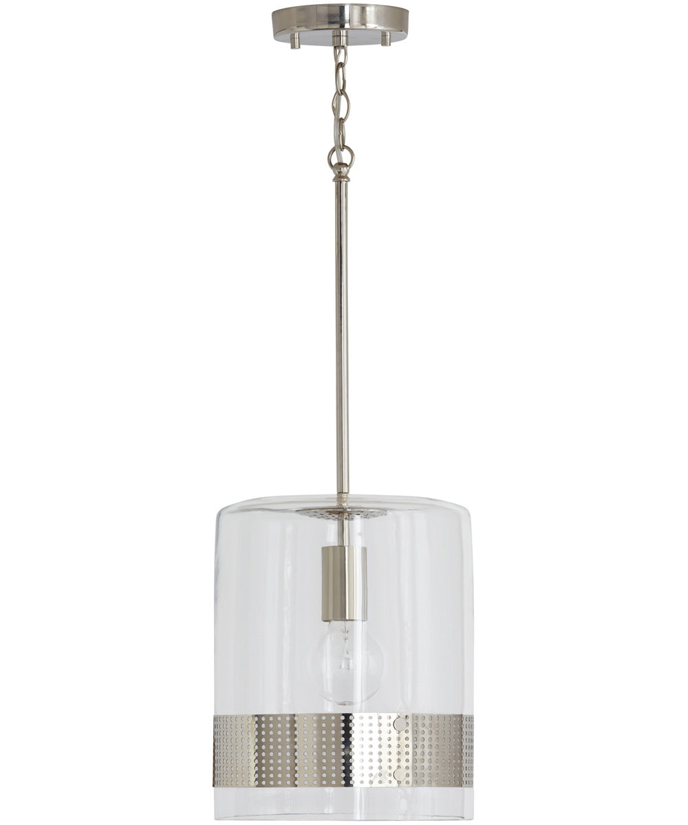 Polished Nickel 1-Light Pendant with Clear Glass Shade - Modern Ceiling Light Fixture for Dining Room, Kitchen Island or Bedroom