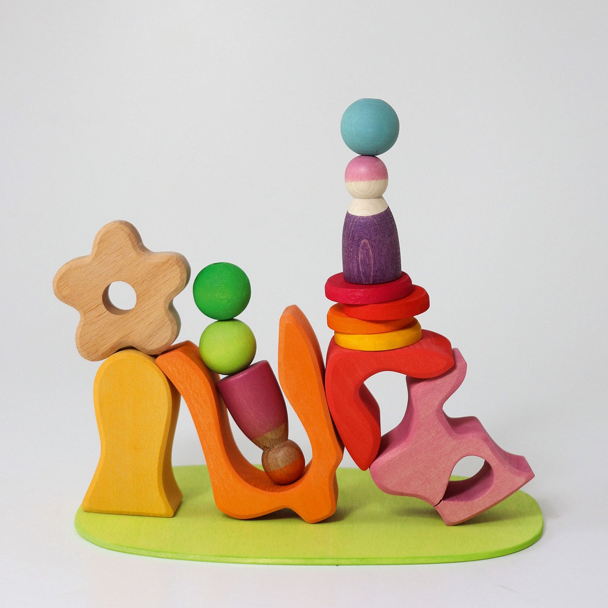 Grimm's Small World Play Set - Down by the Meadow | Wooden Meadow-Themed Playset for Kids | Perfect for Imaginative Play & Early Learning