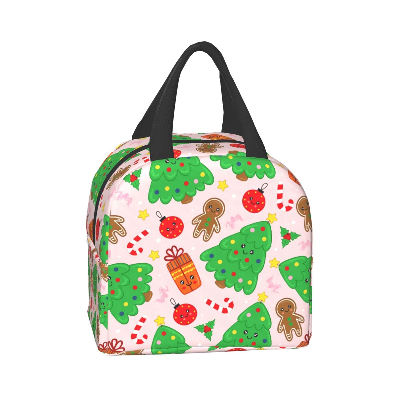 Insulated Christmas Tree Lunch Bag for Women & Men - Reusable Tote Lunch Box for School, Work, Travel, Picnics & Outdoor Activities | Cute Holiday Design