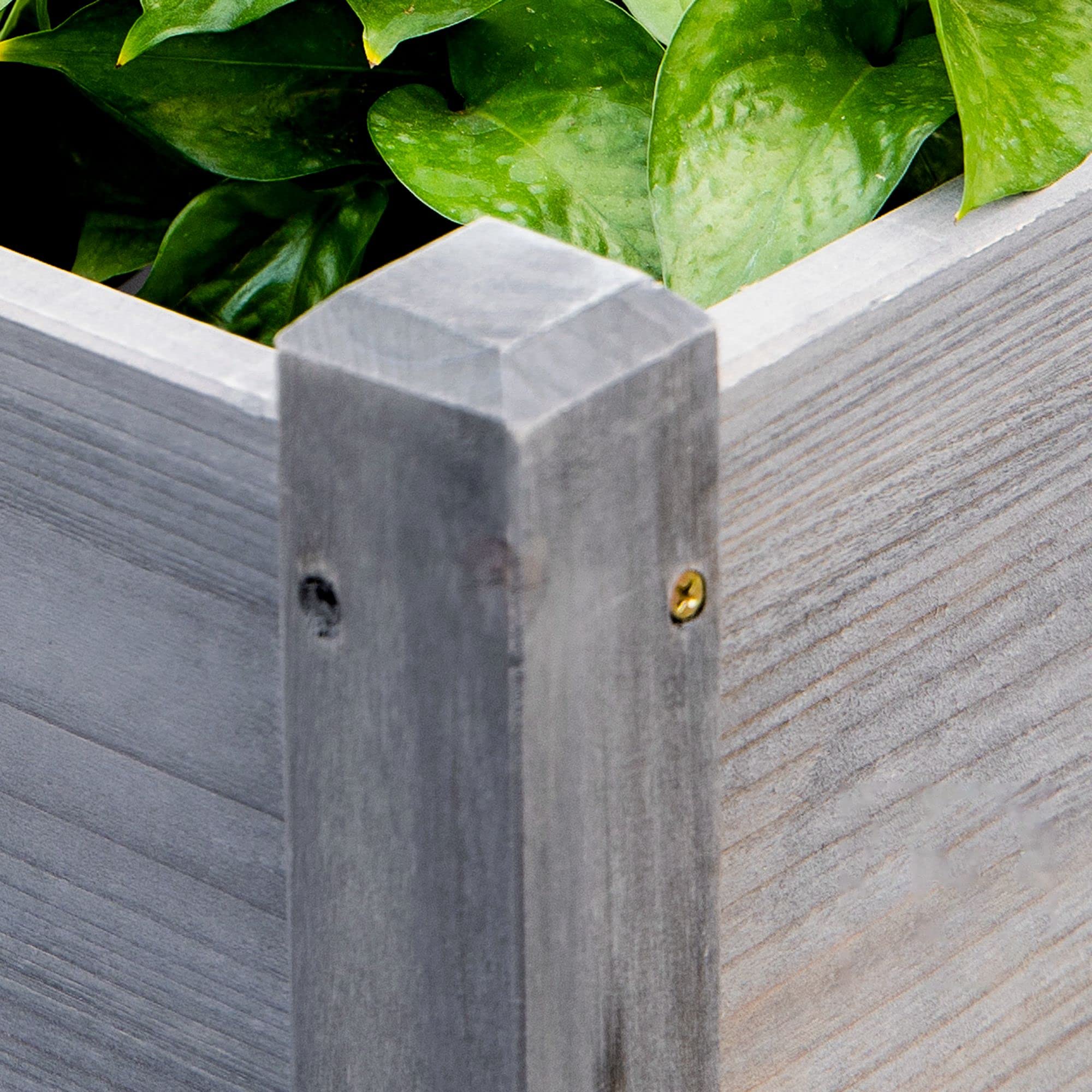 Outsunny 3-Tier Raised Garden Bed Kit - Elevated Wooden Planter Stand with Drainage Holes for Vegetables, Herbs & Flowers (Gray) - Perfect for Patio, Balcony & Small Space Gardening
