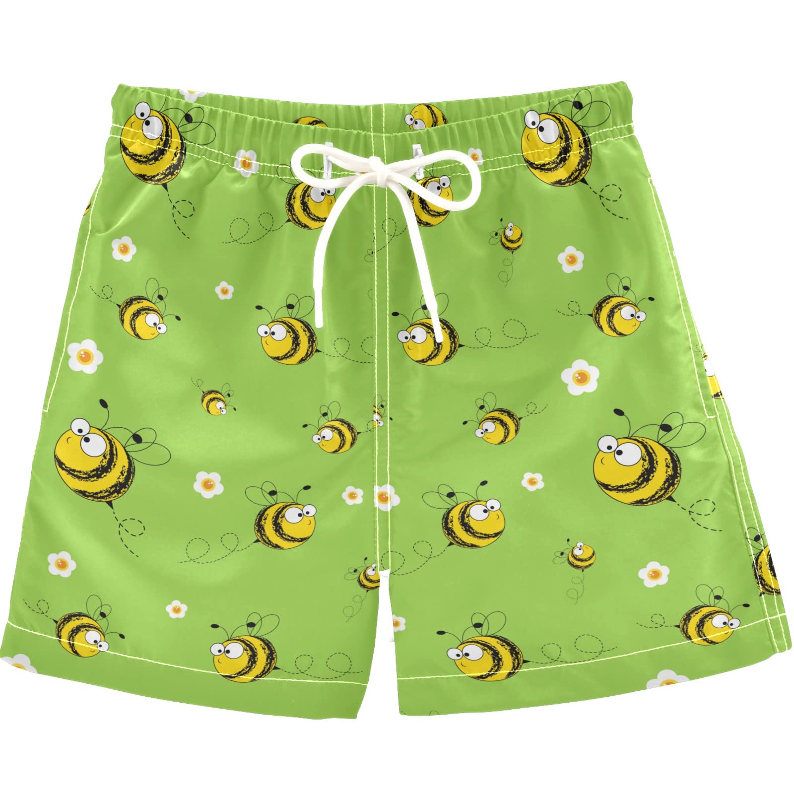 Funny Bee Boys Swim Trunks - Toddler Swimwear for Beach & Pool Fun