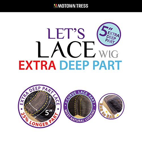 Motown Tress LXP Envy Heat Resistant Fiber Lace Part Wig in Off Black - Perfect for Daily Wear, Cosplay & Protective Styling