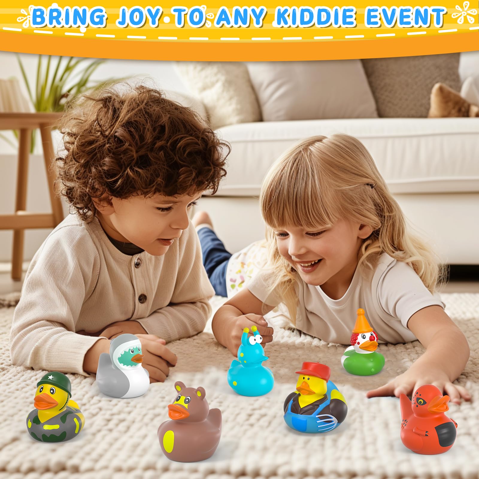 300 Pcs Multicolor Rubber Duck Toys - Jeep Ducks for Ducking, Mini Bath & Pool Toys for Toddlers & Kids, Fun Birthday Party Gifts - Perfect for Bathtime, Pool Parties, Baby Showers & Duck-Themed Events