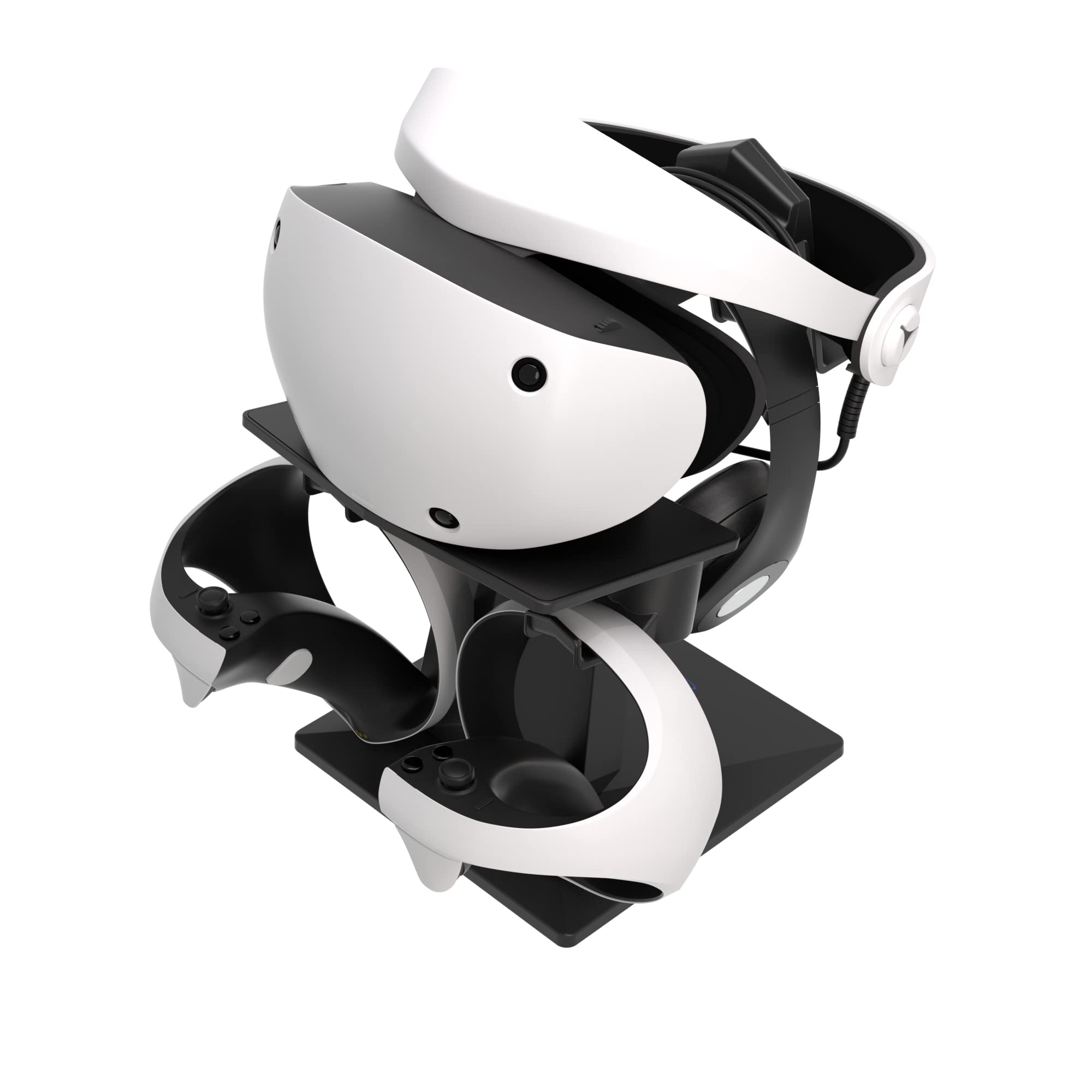 DigiCharge VR Headset Stand for PS VR 2, PSVR2, Meta Quest 2, Quest 1, Rift S, Valve Index, HP Reverb G2 & PICO 4 - Universal VR Display Mount Station for Headset & Controllers - Perfect for Gaming Setup & VR Accessories Organization