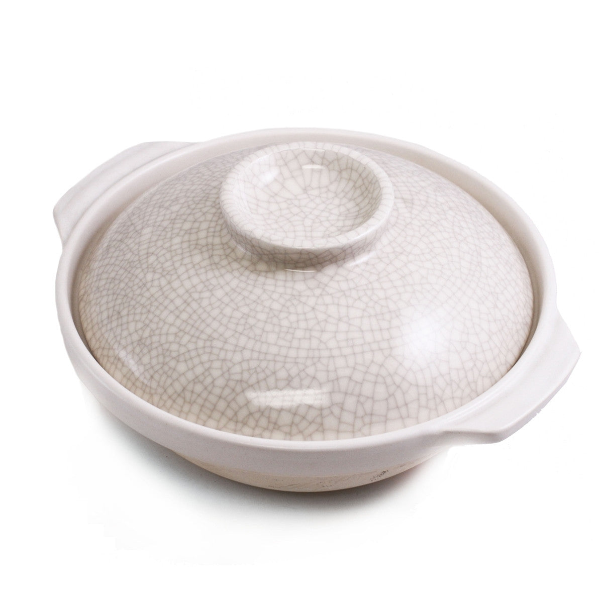 Premium Ginpo Kannyu White Banko Donabe Clay Pot - 47 fl oz (1.4L) Traditional Japanese Rice Cooker & Hot Pot, 8-inch Diameter - Perfect for Sukiyaki, Shabu-Shabu & Home Cooking