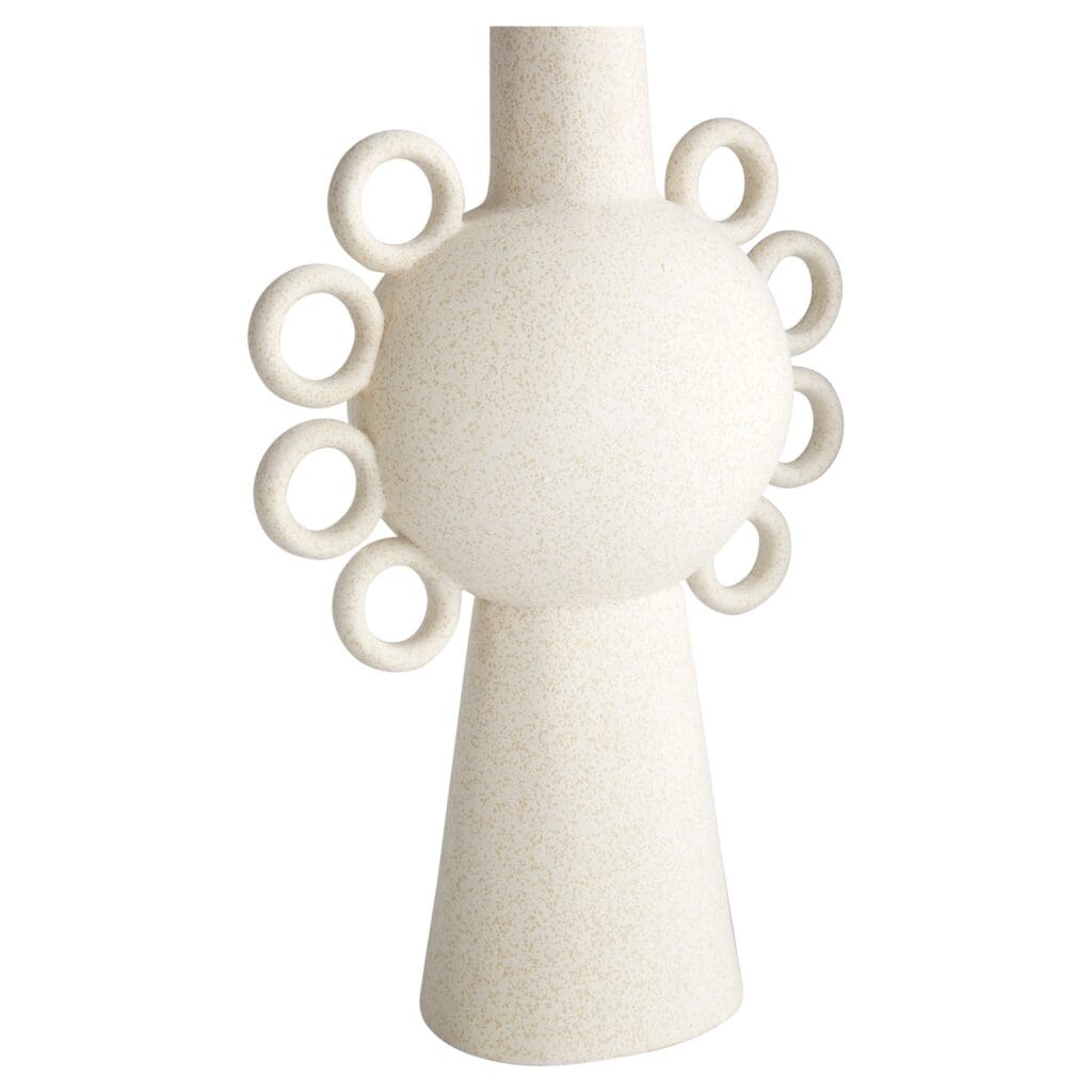 Cyan Design 11206 Ringlets Vase - Large White Ceramic Vase for Home Decor, Wedding Centerpiece, Floral Arrangement, and Living Room Table Decor