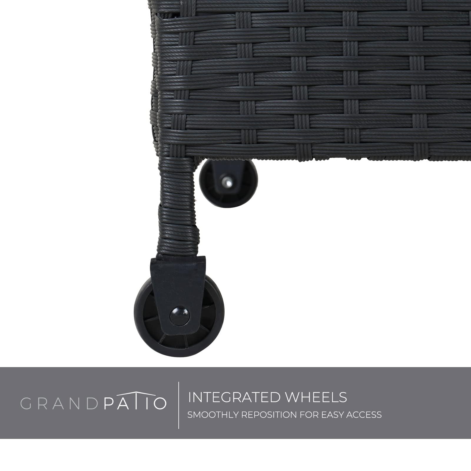 170 Gallon Wicker Deck Storage Box - Outdoor & Indoor Patio Furniture Organizer for Cushions, Garden Tools, Pool Accessories - Weatherproof Black Storage Bin for Backyard, Garden & Poolside Use