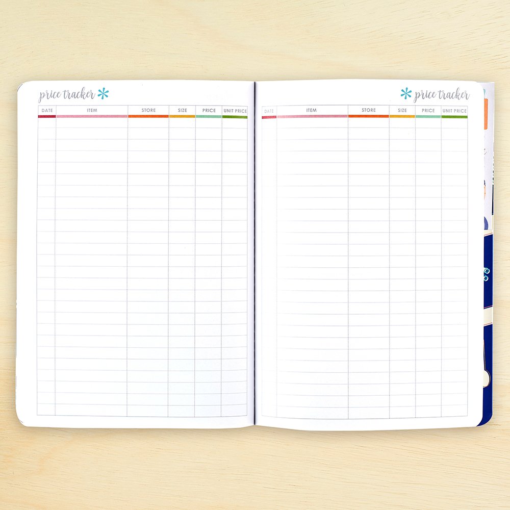 Erin Condren Designer Petite Planner - 28 Page Paperback Meal Planner & Food Journal with Weekly Layouts, Sticker Sheet & Budget Tracker | Perfect for Meal Prepping, Grocery Shopping & Healthy Eating Goals