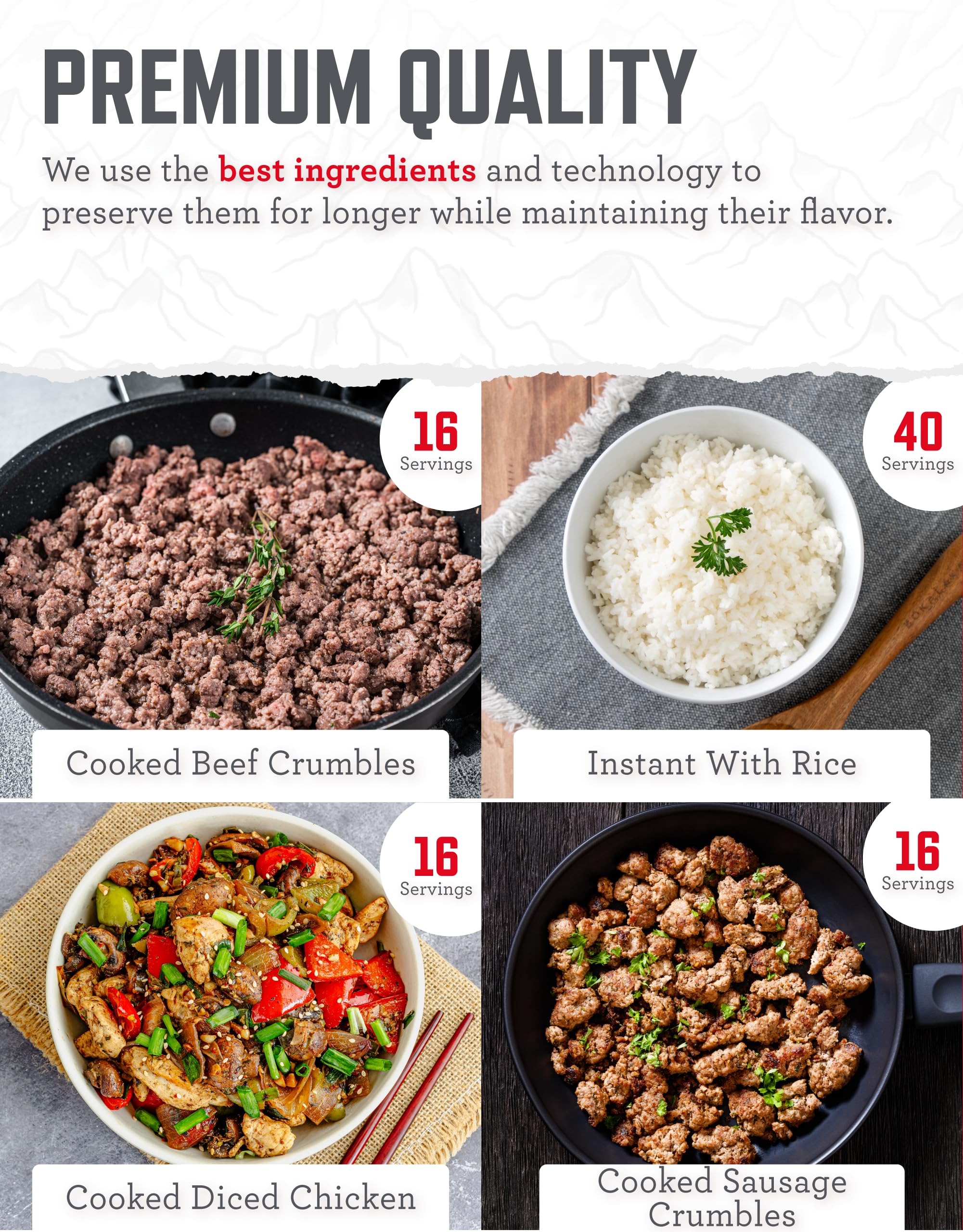 READYWISE Emergency Food Supply Bucket - Freeze-Dried Chicken, Beef, Pork & Rice Survival Meals | 25-Year Shelf Life | 48 Meat & 40 Rice Servings | Camping, Hiking & Emergency Preparedness Essentials | Perfect for Outdoor Adventures, Natural Disasters & Long-Term Food Storage