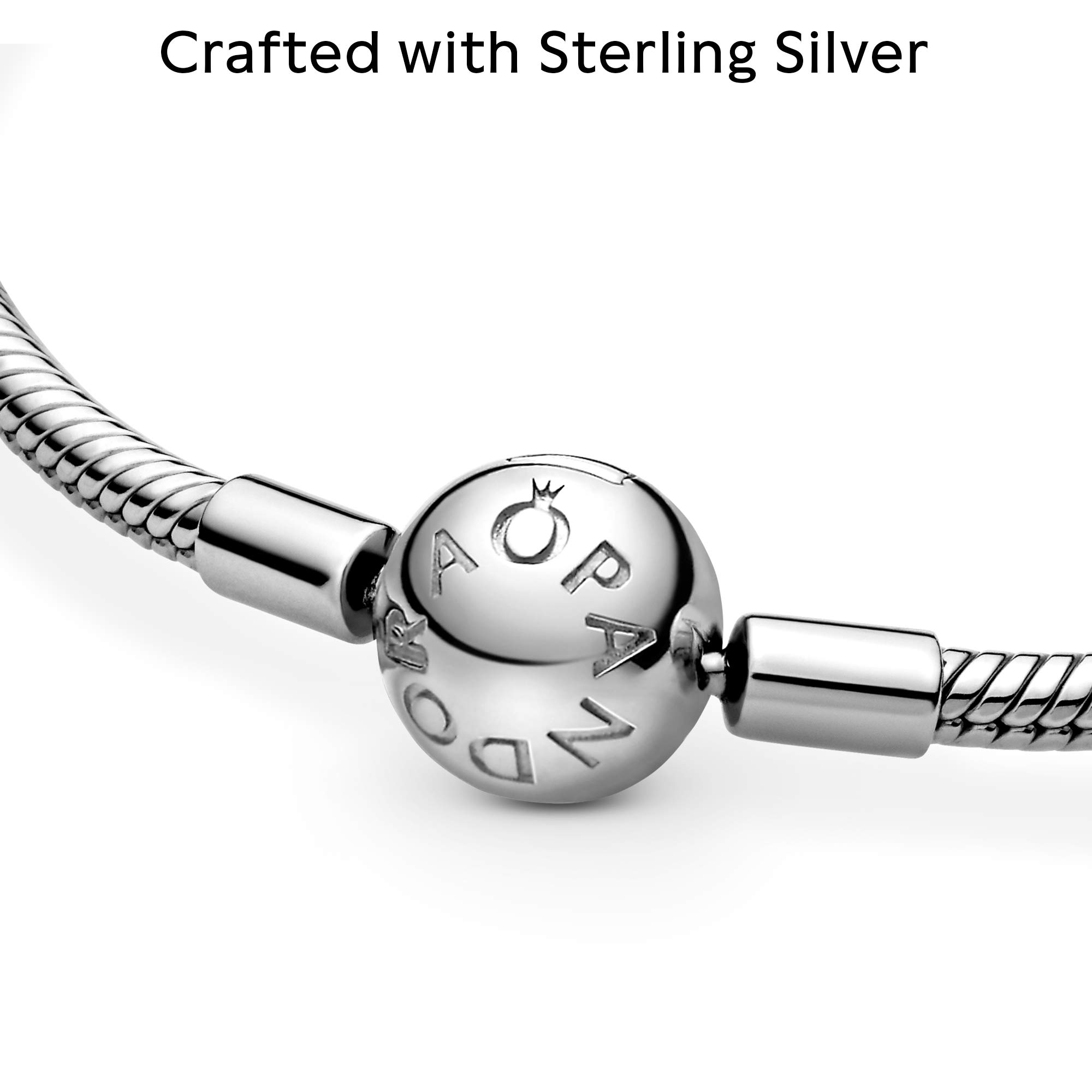 PANDORA Moments Snake Chain Bracelet for Women - Adjustable Sterling Silver Charm Bracelet with Gift Box - Perfect for Birthdays, Anniversaries & Everyday Wear