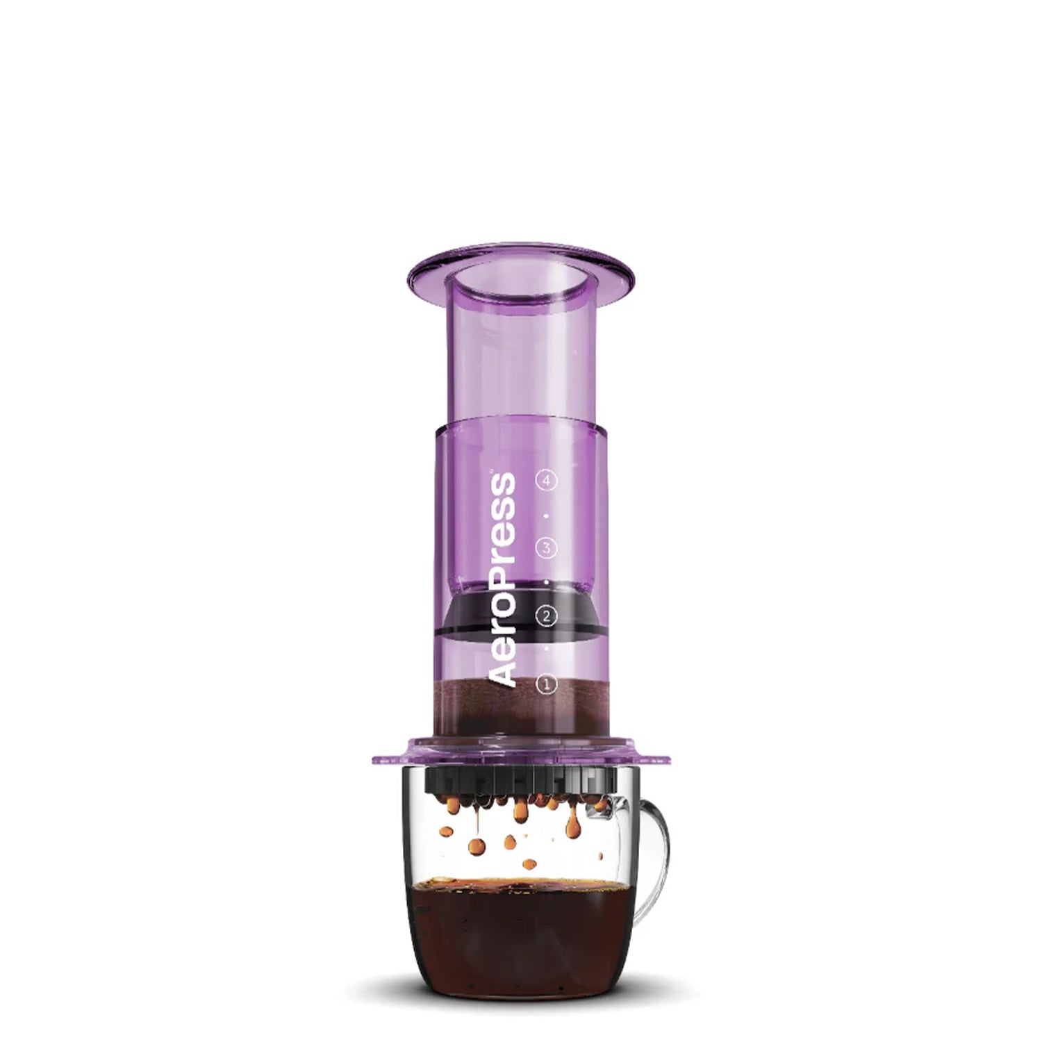 AeroPress Coffee & Espresso Maker - Clear Purple | Portable Travel Coffee Brewer for Camping, Office & Home Use