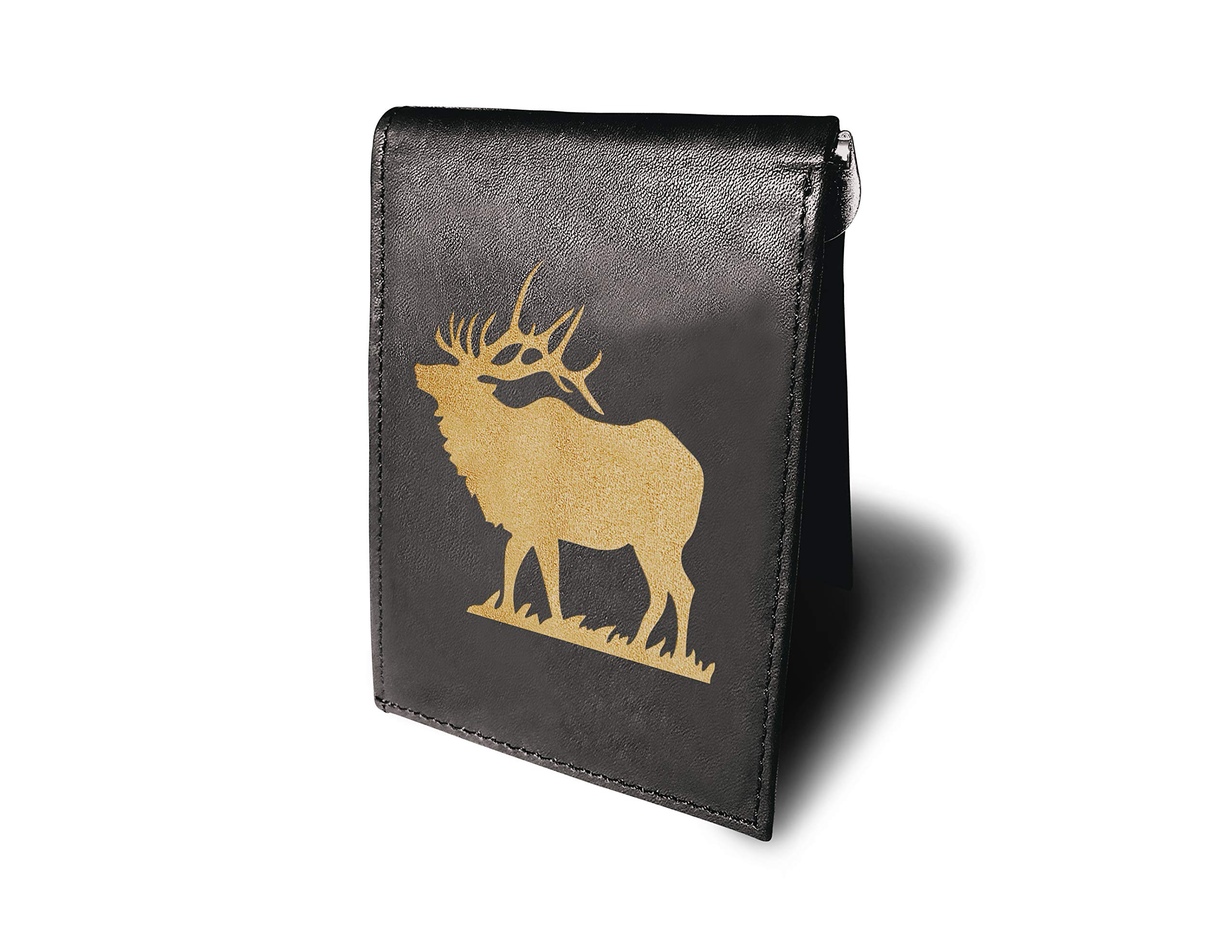 Premium Cowhide Leather RFID Blocking Money Clip Wallet for Men - Slim Minimalist Design with Laser Engraving, Ideal for Hunting & Outdoor Adventures