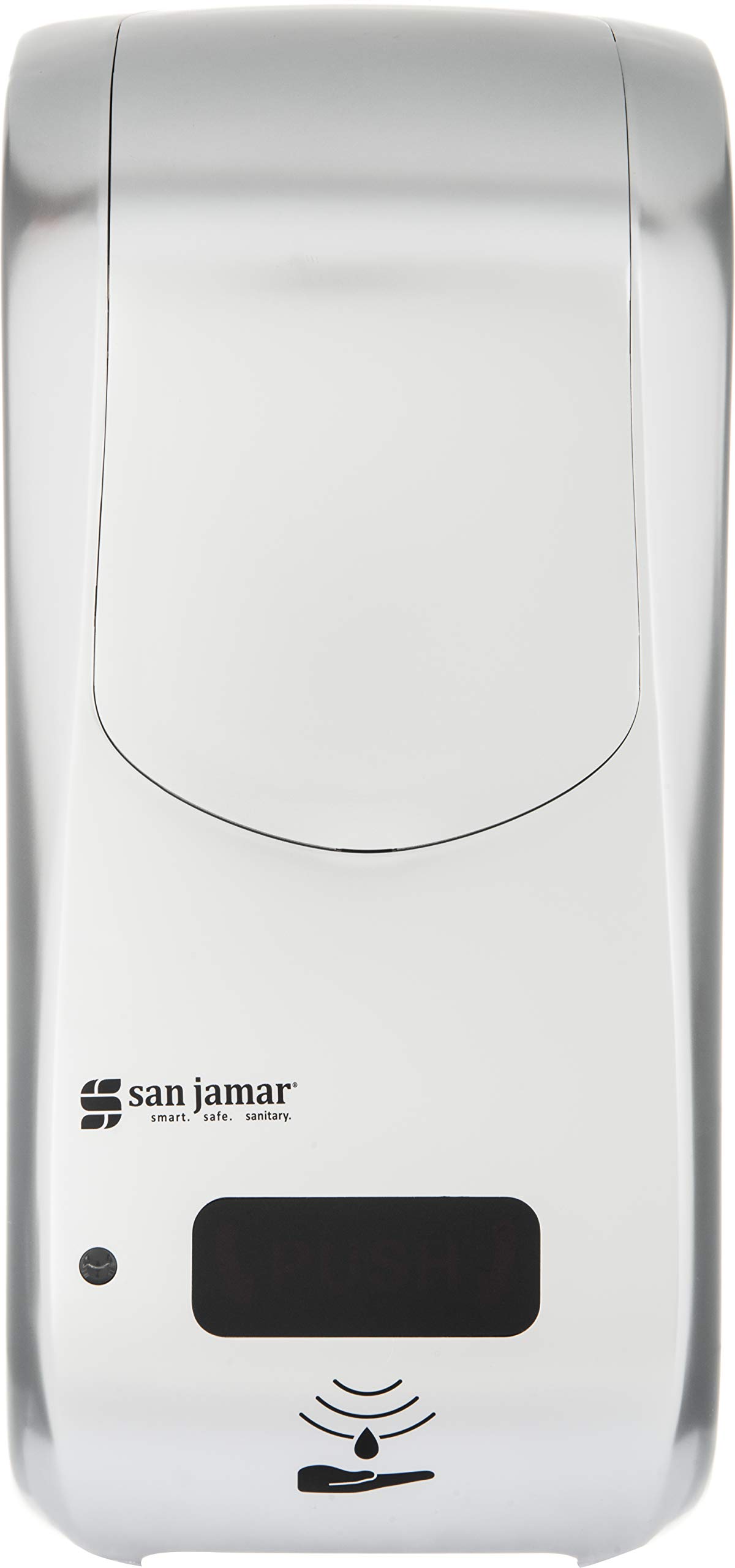 San Jamar Classic Rely Hybrid Electronic Soap Dispenser - 900ml Touchless Hand Sanitizer & Lotion Dispenser for Bathroom, Kitchen, Restaurant - Stainless Steel Look Plastic Dispenser - Ideal for Home, Office, and Commercial Use