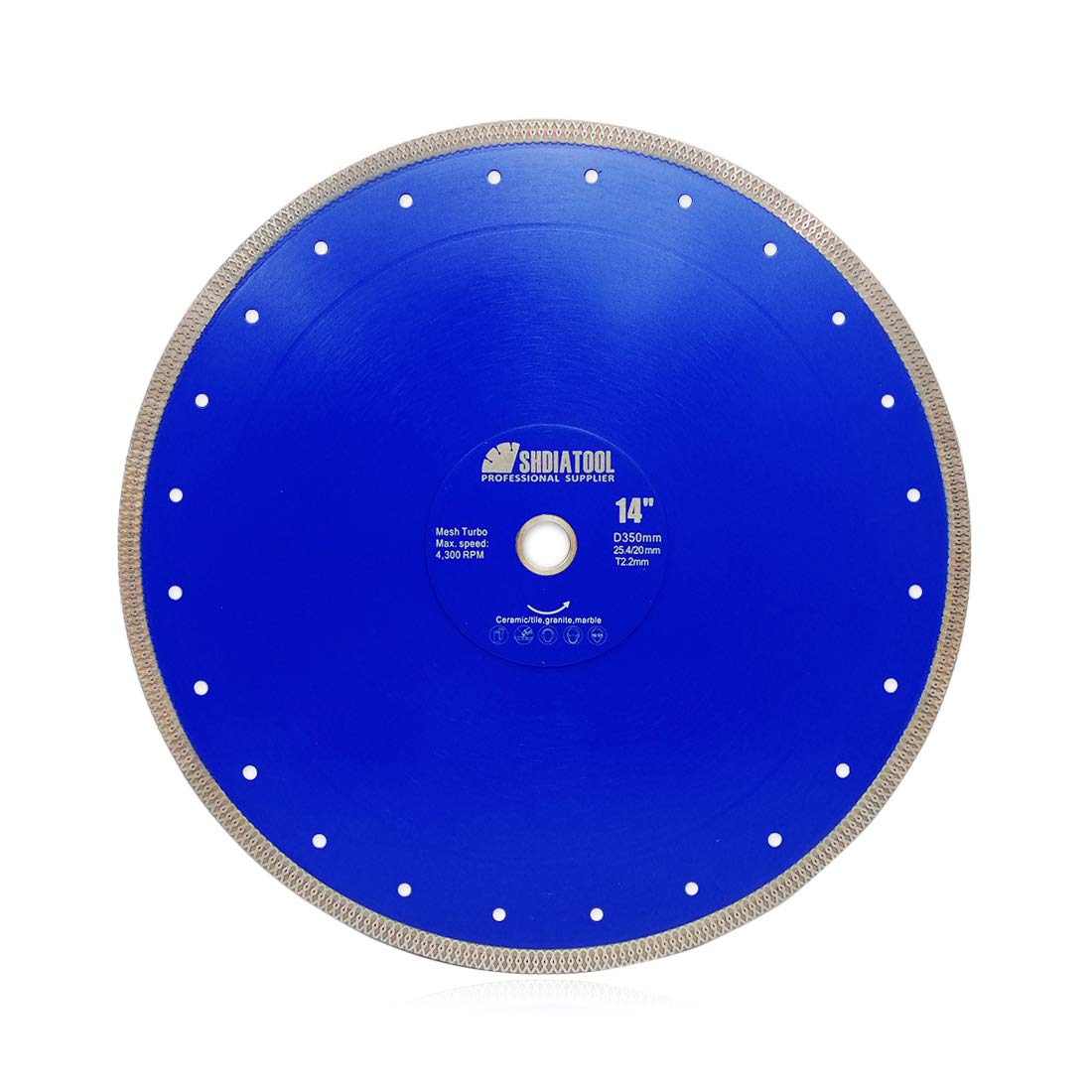 14 Inch Diamond Saw Blade for Cutting Porcelain Tile, Ceramic, Granite, Marble & Brick - Premium Wet/Dry Cutting Tool for Construction, Masonry & DIY Projects