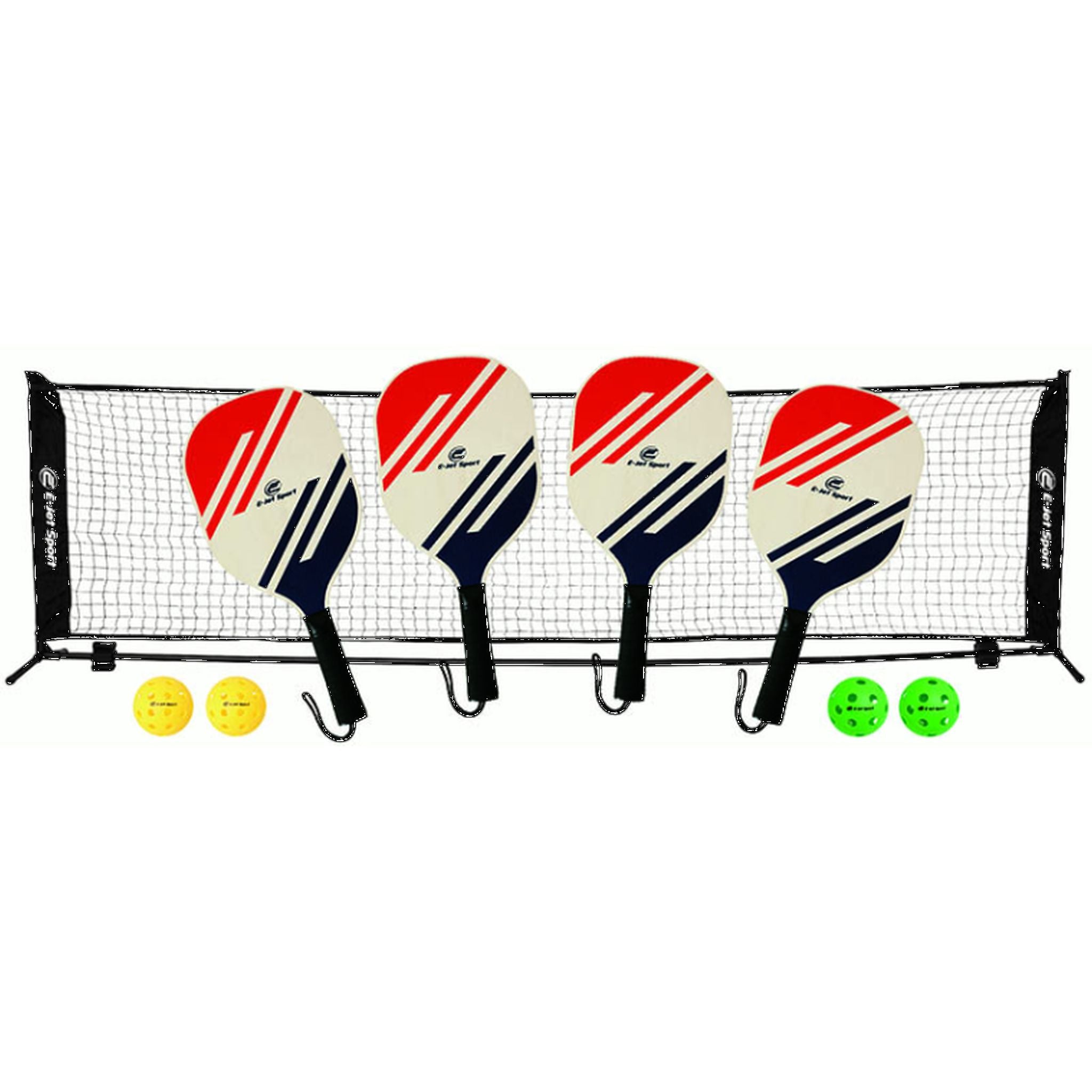 Premium EJET Pickleball 4 Player Set with Portable Net - Complete Pickleball Equipment for Outdoor & Indoor Games - Perfect for Backyard, Park, and Gym Play