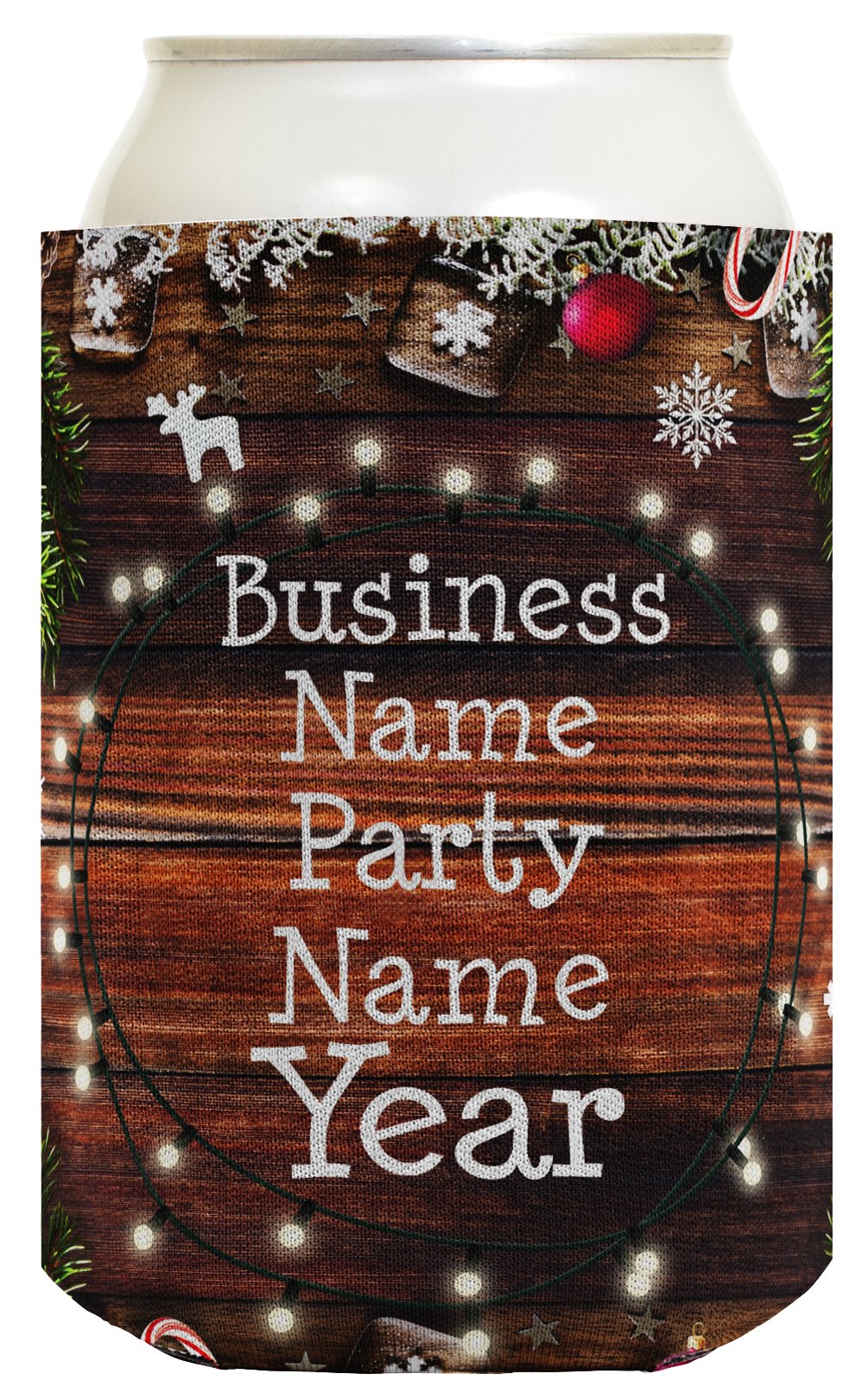 Custom Christmas Can Coolies 96 Pack - Personalized Holiday Drink Sleeves for Xmas Parties, Festive Beer Koozies & Beverage Insulators - Perfect for Christmas Celebrations, Office Parties & Family Gatherings
