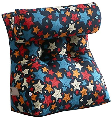 HCGZ Reading Pillow with Lumbar Support - Triangle Wedge Backrest Cushion for Bed, Sofa & Office - Washable Graffiti Design (45x55x30cm, Color D) - Perfect for Reading, Relaxing & Back Pain Relief