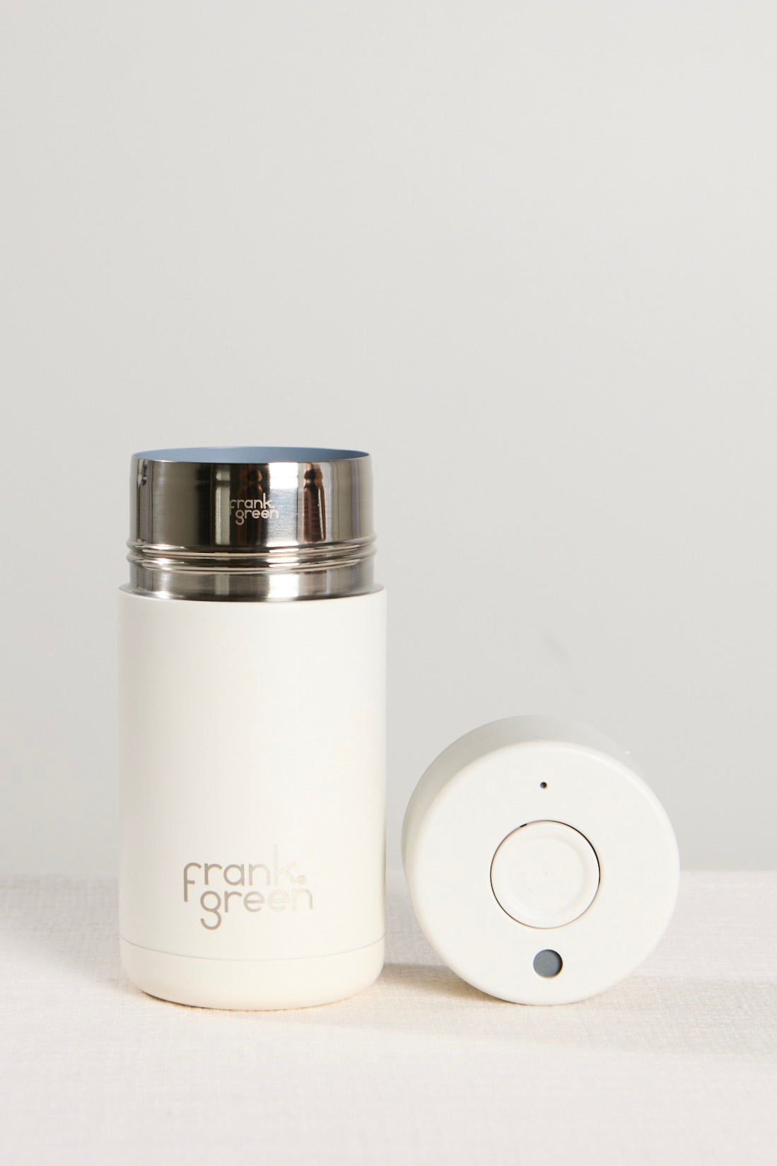 12oz Stainless Steel Ceramic Travel Mug with Push Button Lid - Perfect for Coffee, Tea & Hot Drinks On The Go