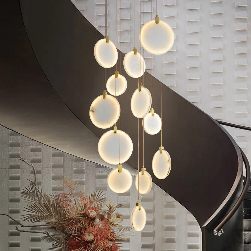 Modern Alabaster Cuboid Chandelier - Elegant Dining Room Lighting Fixture for Farmhouse, Contemporary & Minimalist Home Decor | Perfect for Dining Room, Kitchen Island & Entryway