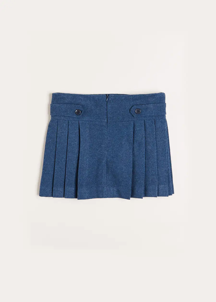 Blue Pleated Kilt Skirt for Girls 4-10 Years | Tartan School Uniform Skirt | Perfect for School, Dance & Special Occasions
