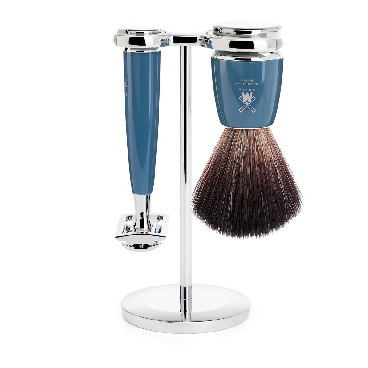 Premium MÜHLE RYTMO 3-Piece Safety Razor Set - Black Fiber Handle, Barber-Grade Stainless Steel Blades for Ultra Smooth Shave - Ideal for Daily Use, Travel & Gift for Men