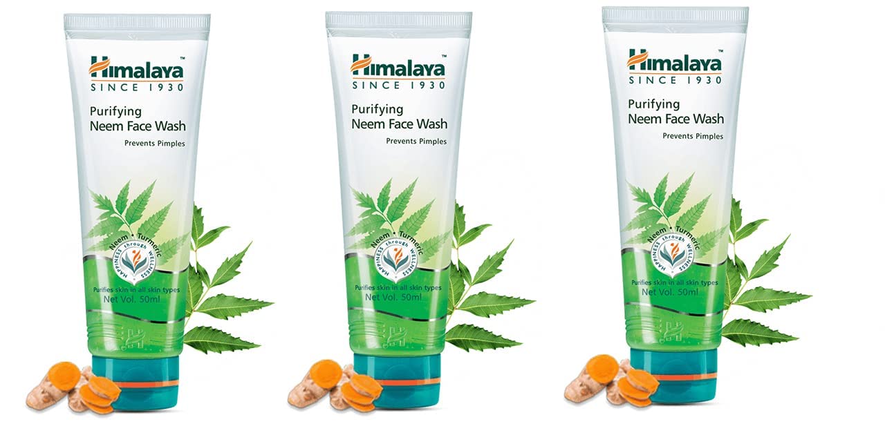 HIMALAYA Purifying Neem Face Wash 50ml (Pack of 3) - Deep Cleansing for Acne & Oily Skin - Daily Use for Clear & Healthy Skin