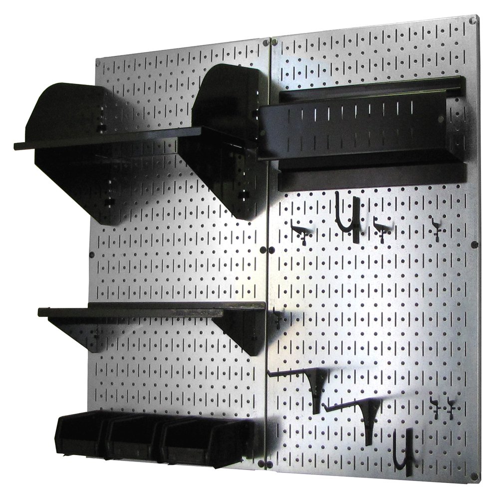 Wall Control Craft & Hobby Pegboard Organizer Kit - Metal Pegboard with Black Hooks & Accessories for Garage, Workshop & Craft Room Storage Organization