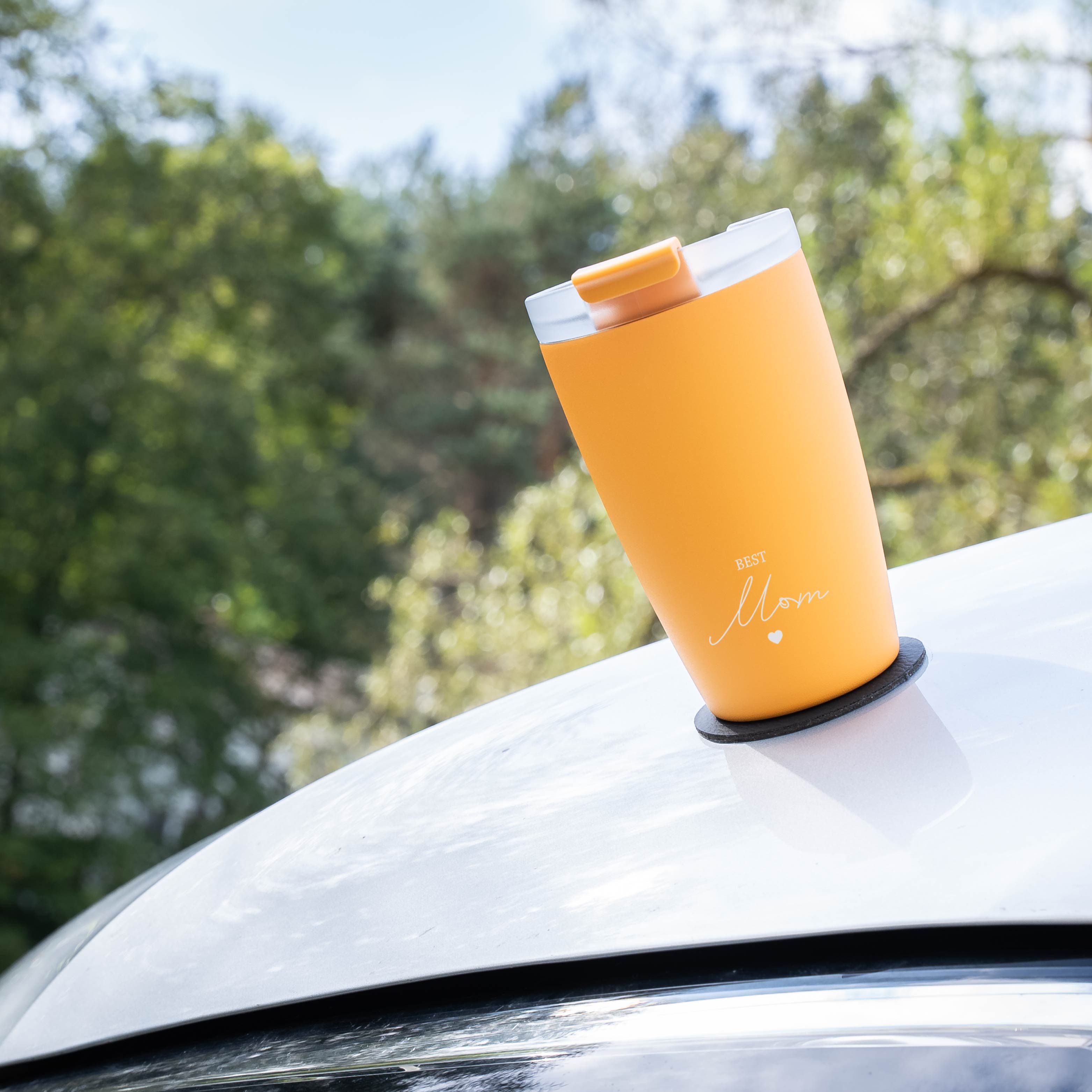 Sunrise Best Mom Magnetic Travel Mug - Insulated Stainless Steel Coffee Thermos with Lid - Perfect for Commuting, Office, and Outdoor Adventures