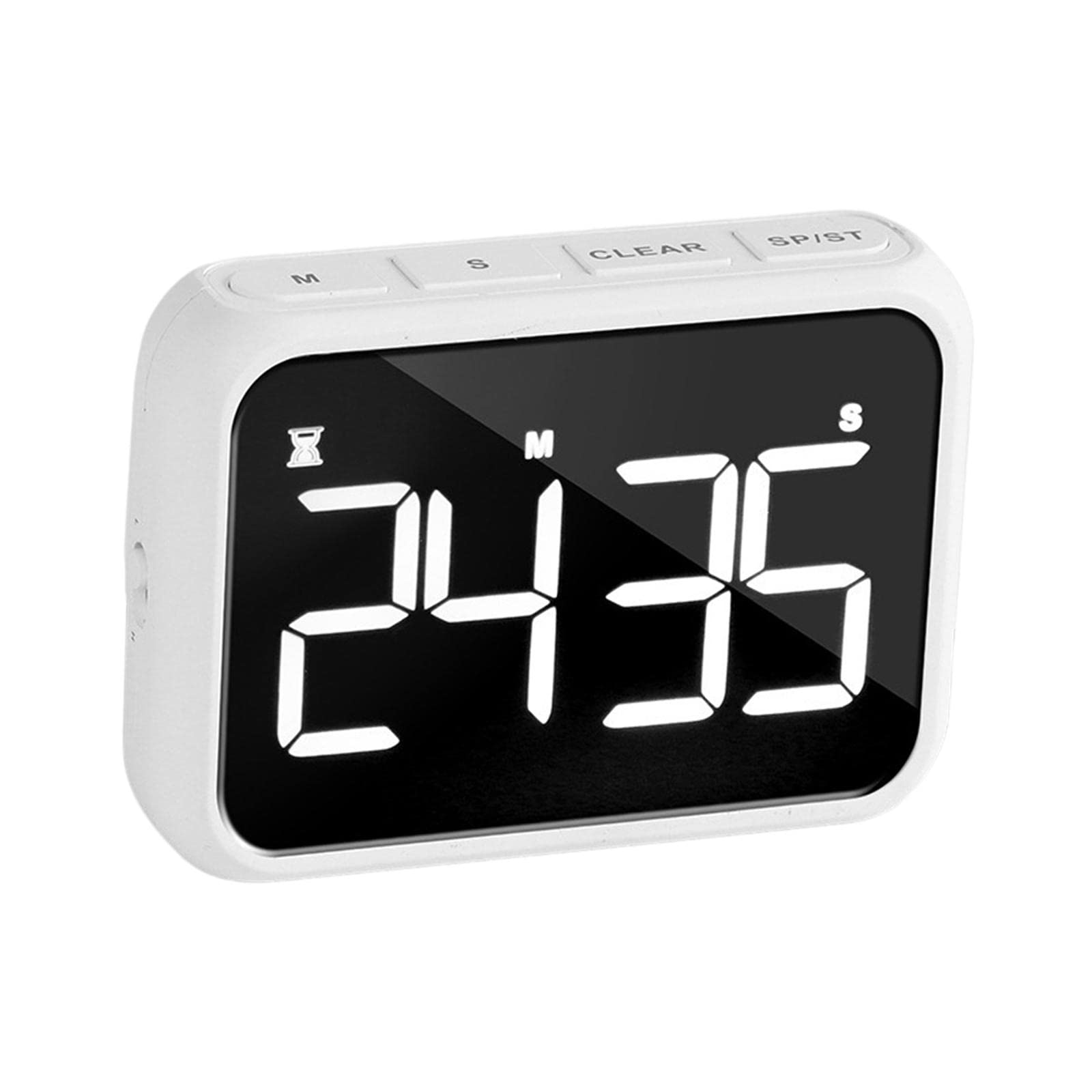 FAKEME Digital Kitchen Timer - Count Up/Down, Rechargeable, Magnetic Back for Cooking, Baking, Study & Games | Portable Multi-Purpose Timer with Memory Function (White)